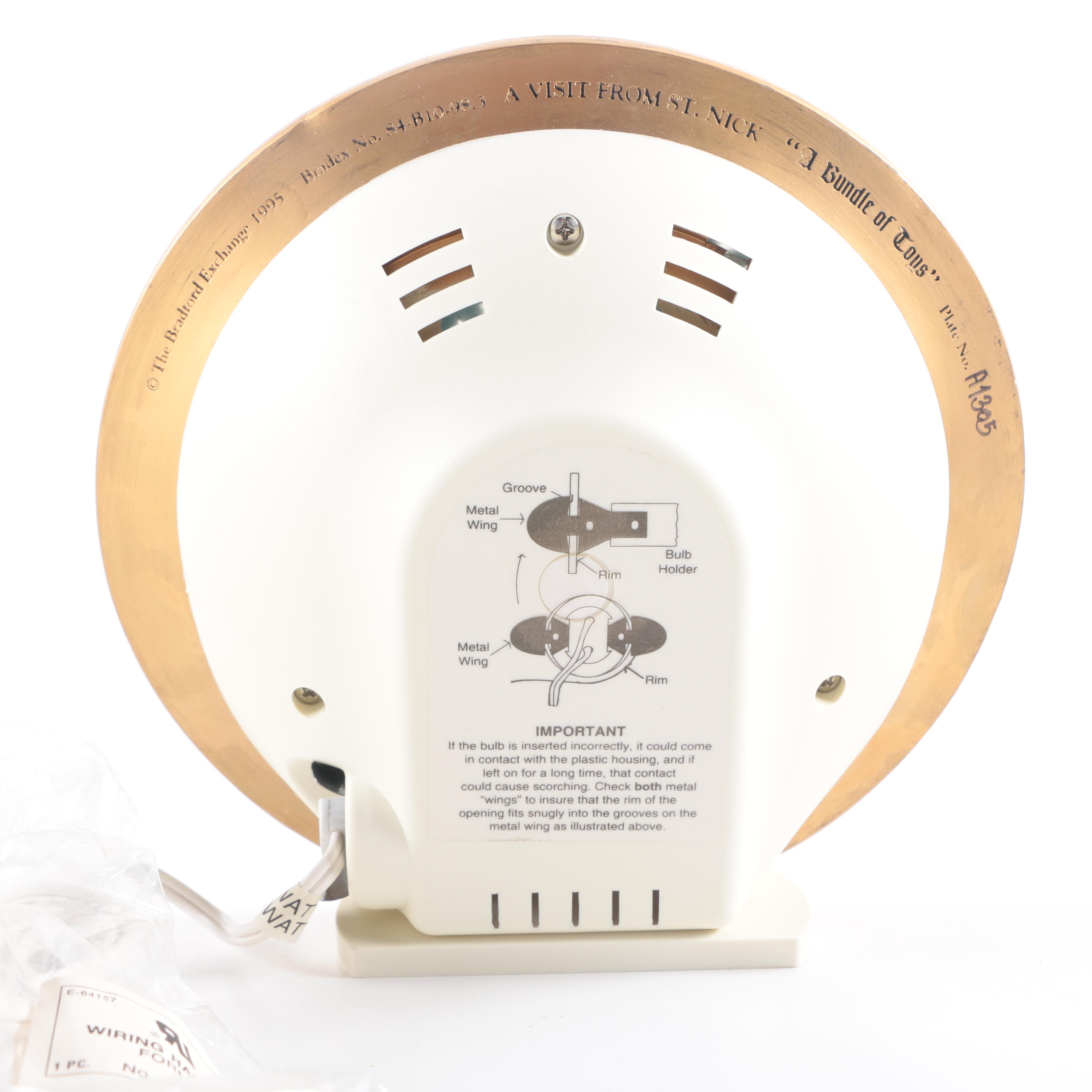 Bradford Exchange "A Visit From St. Nick" Annual Light-Up Christmas Plate