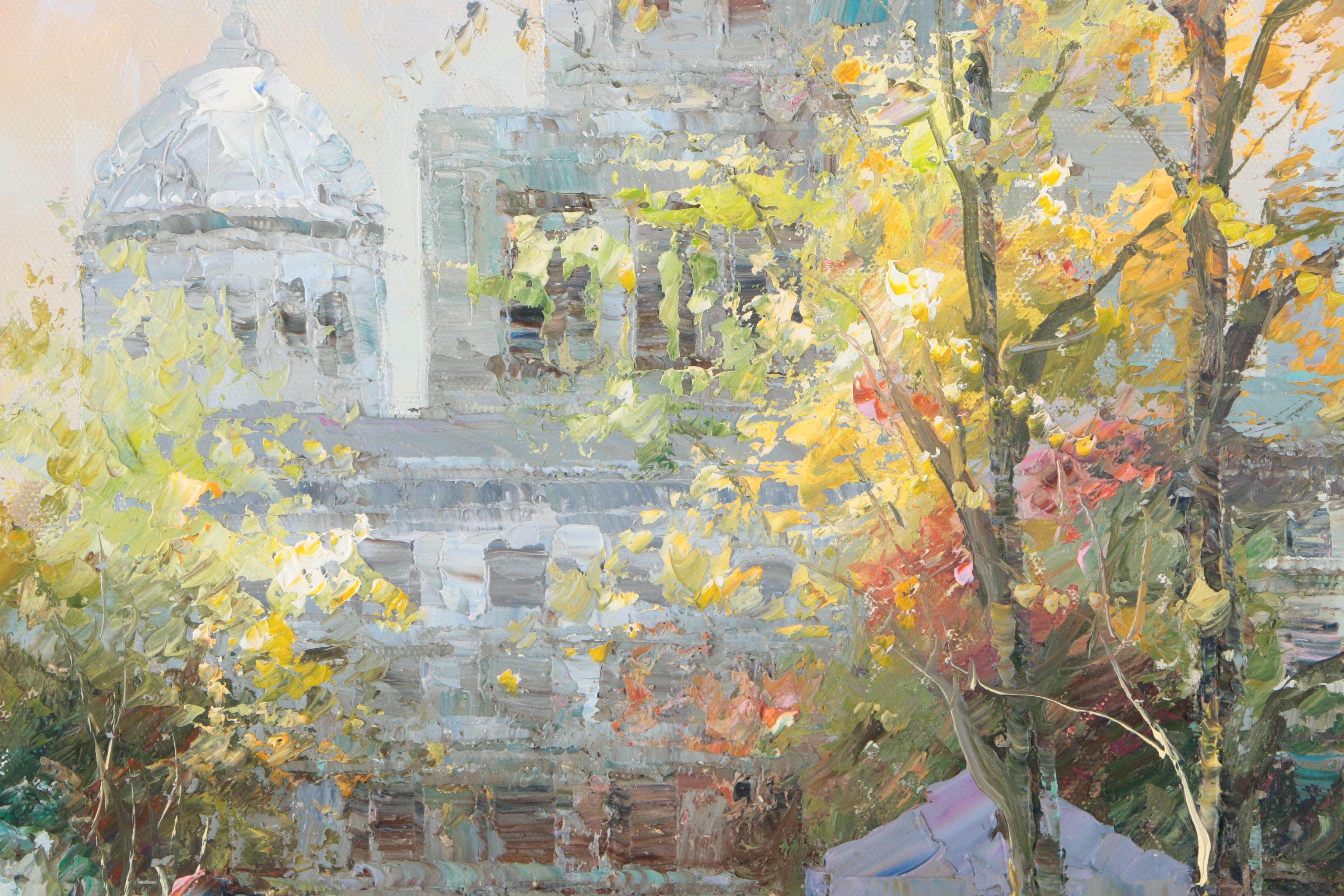 C. Nash Oil Painting on Canvas of City Scene