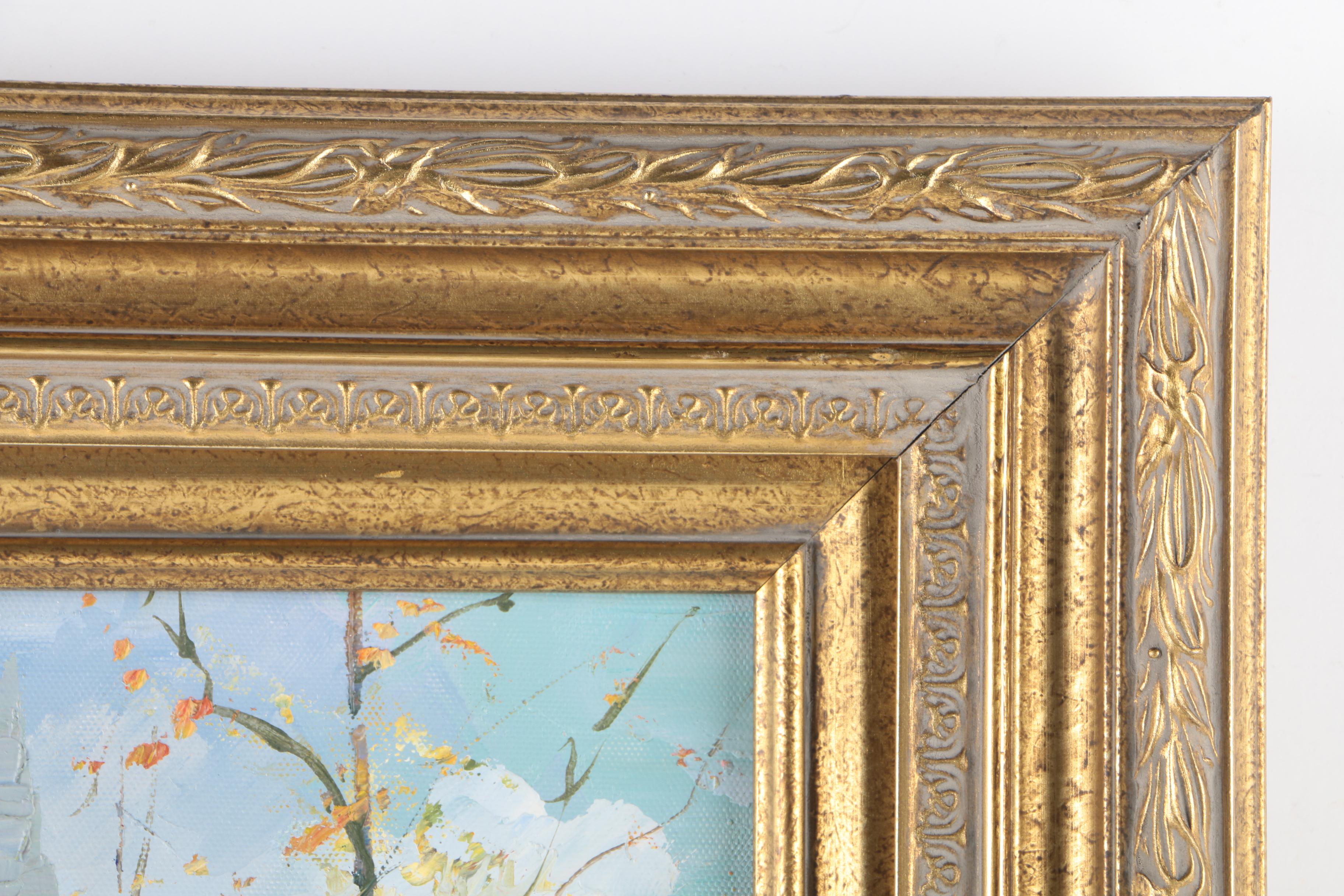 C. Nash Oil Painting on Canvas of City Scene