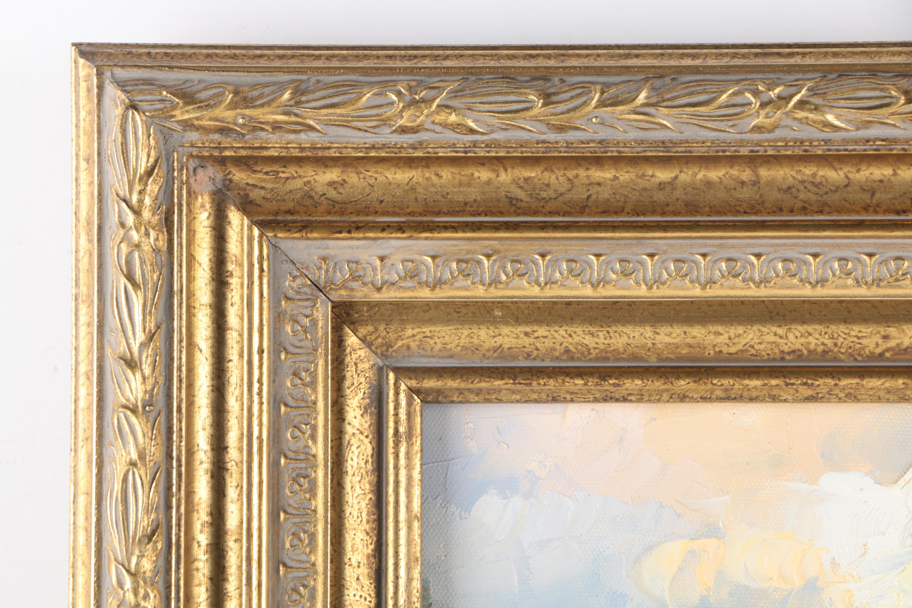 C. Nash Oil Painting on Canvas of City Scene