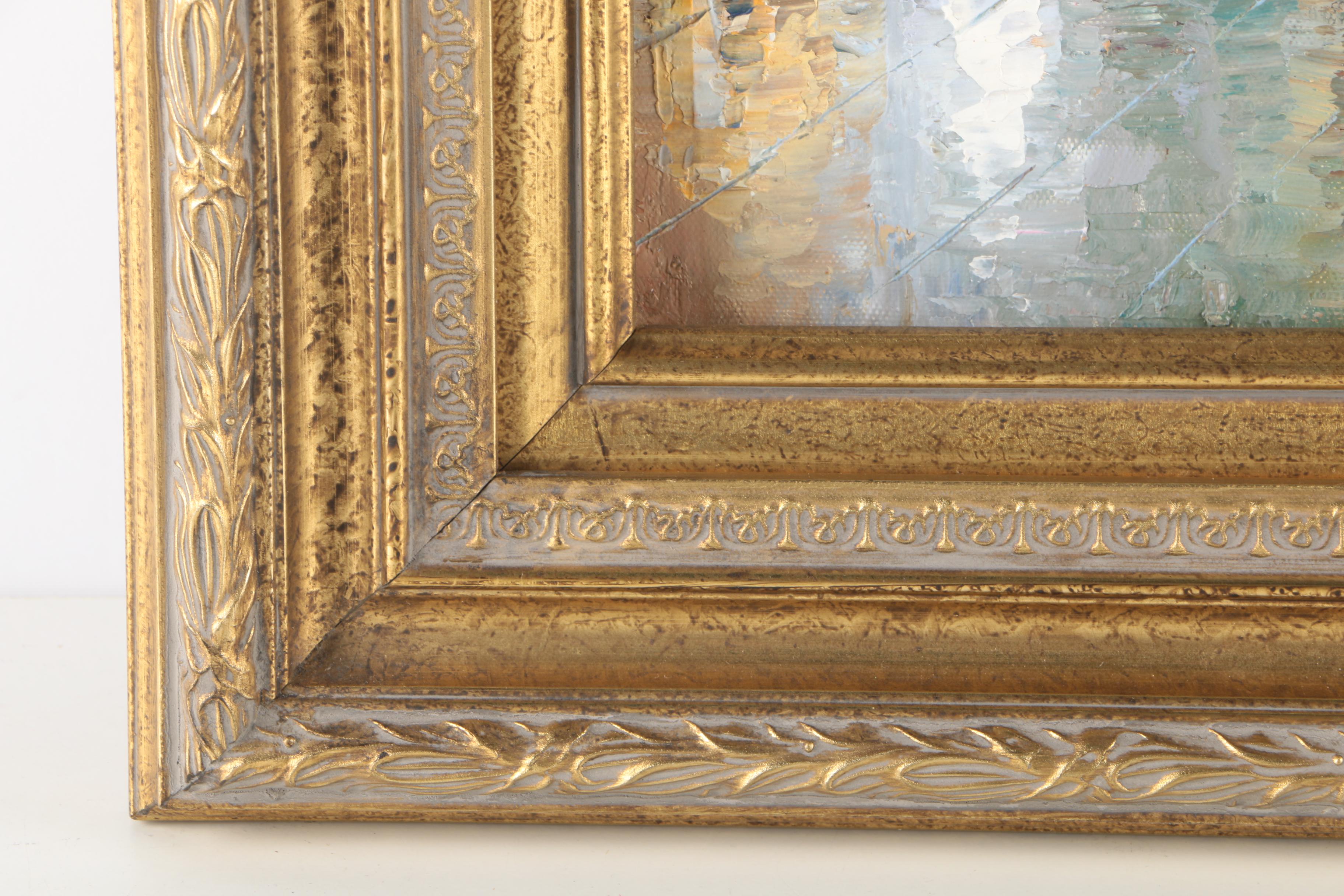 C. Nash Oil Painting on Canvas of City Scene