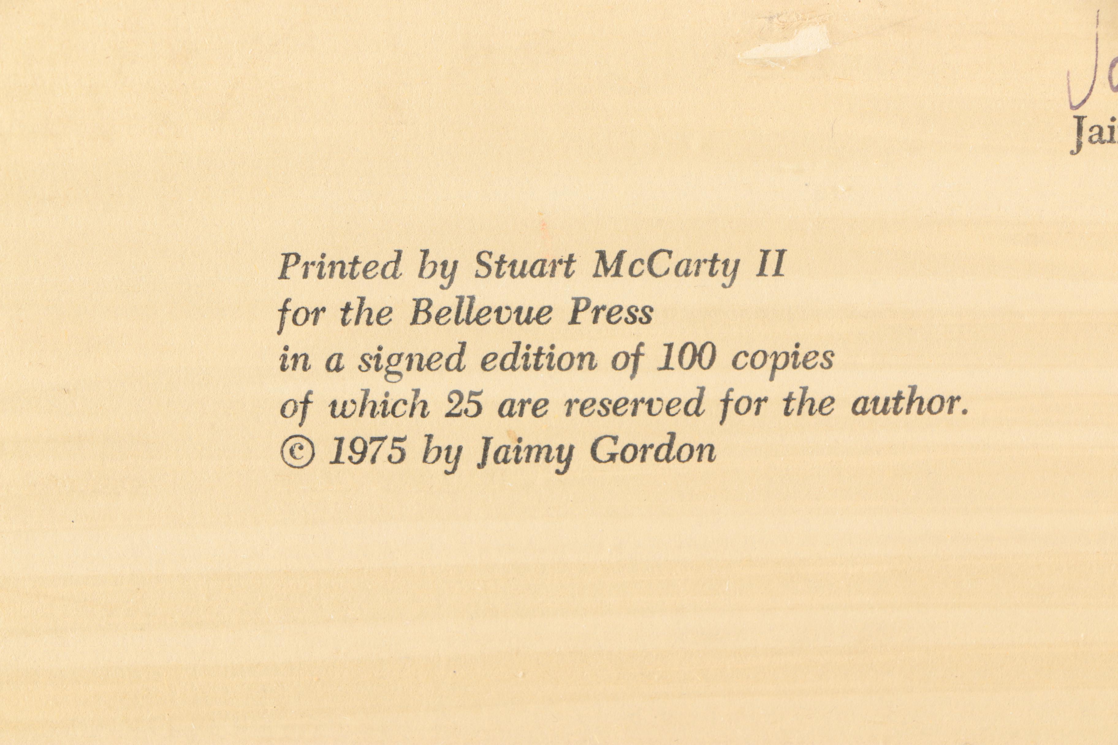 Signed Poem By Jaimy Gordon "A Street Lab By The Detecta"