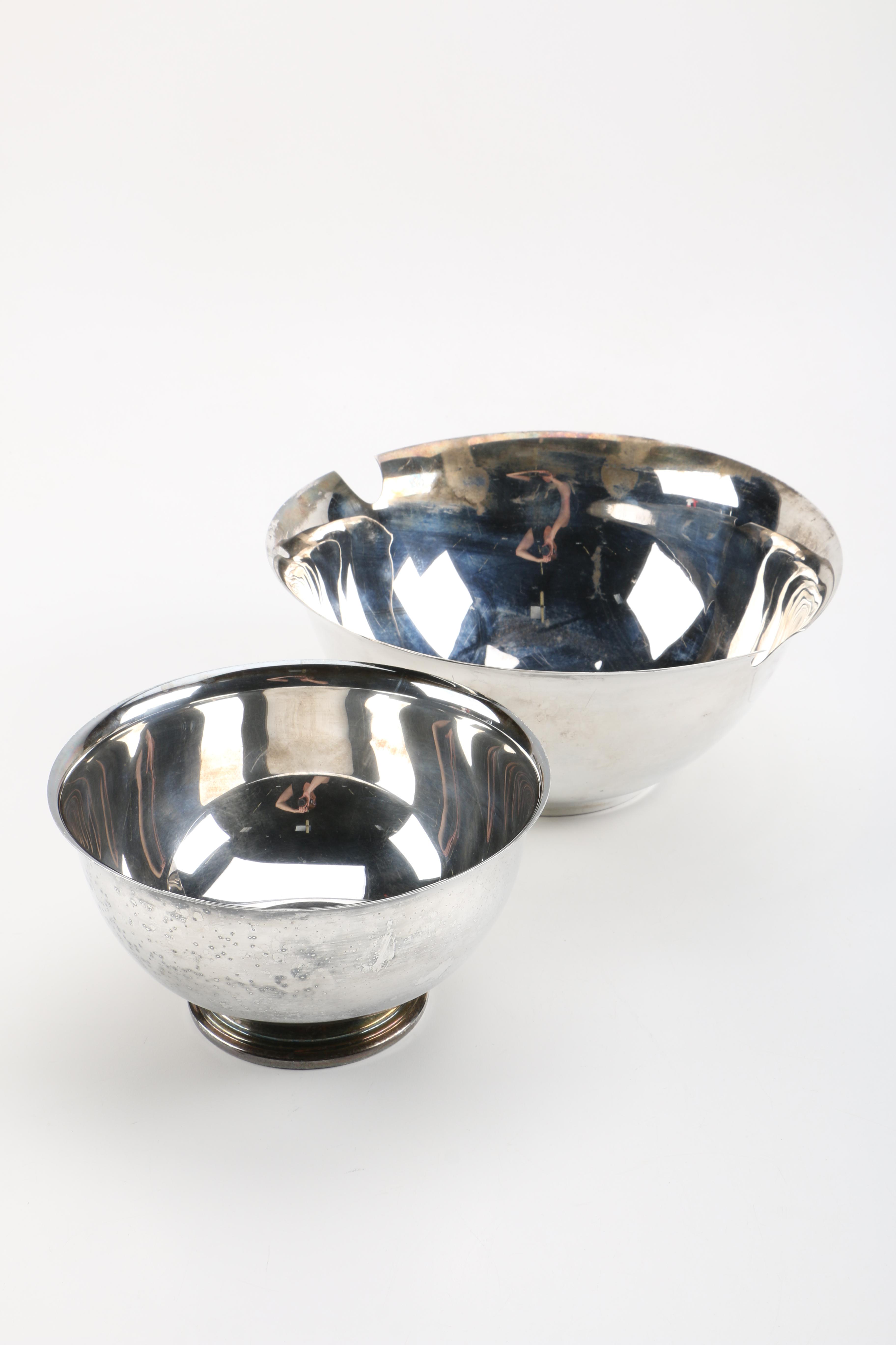 Pairing of Plated Silver Bowls Including Swid Powell