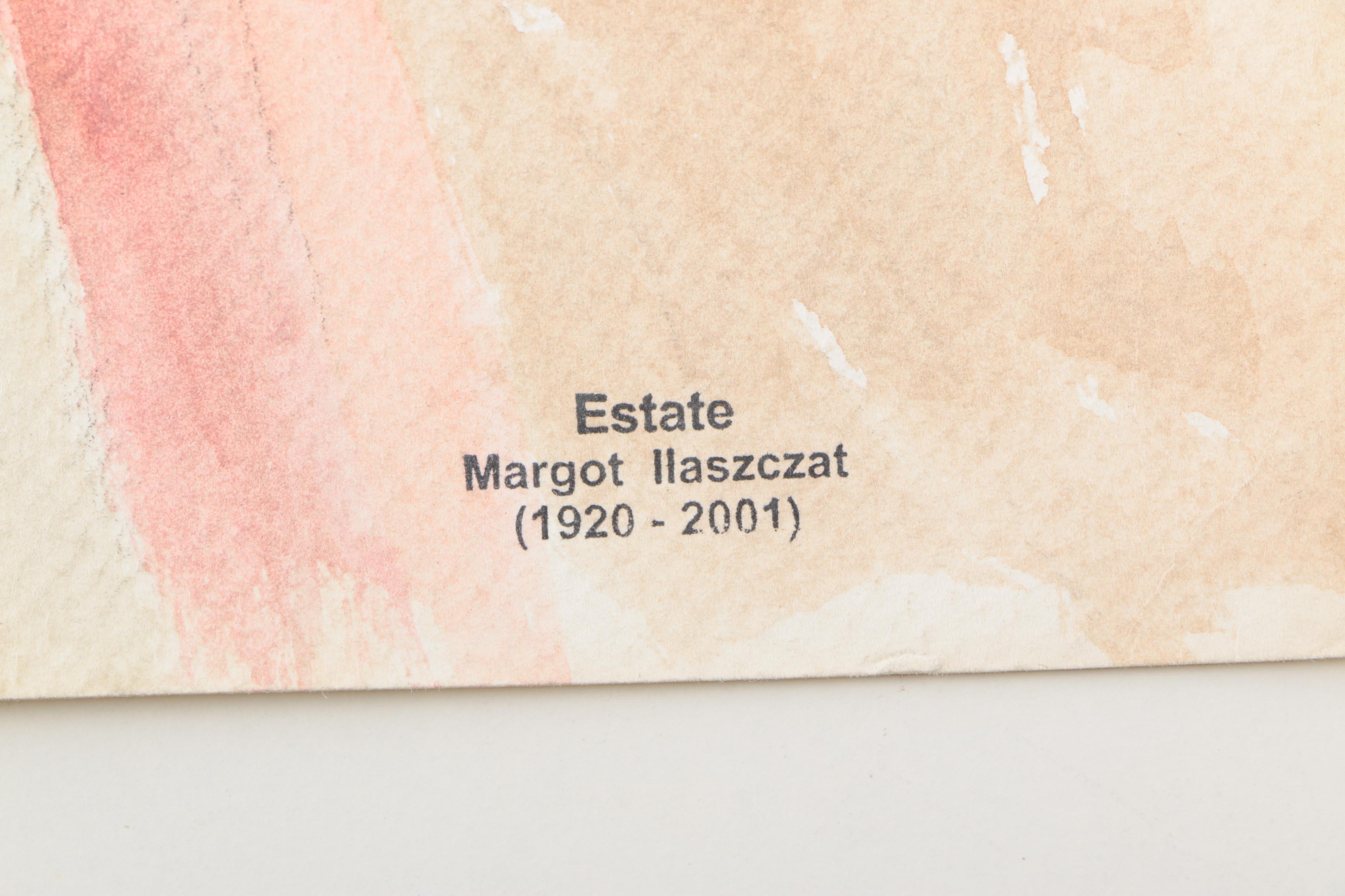 Watercolor Portrait of Young Girl From the Estate of Margot Ilaszczat