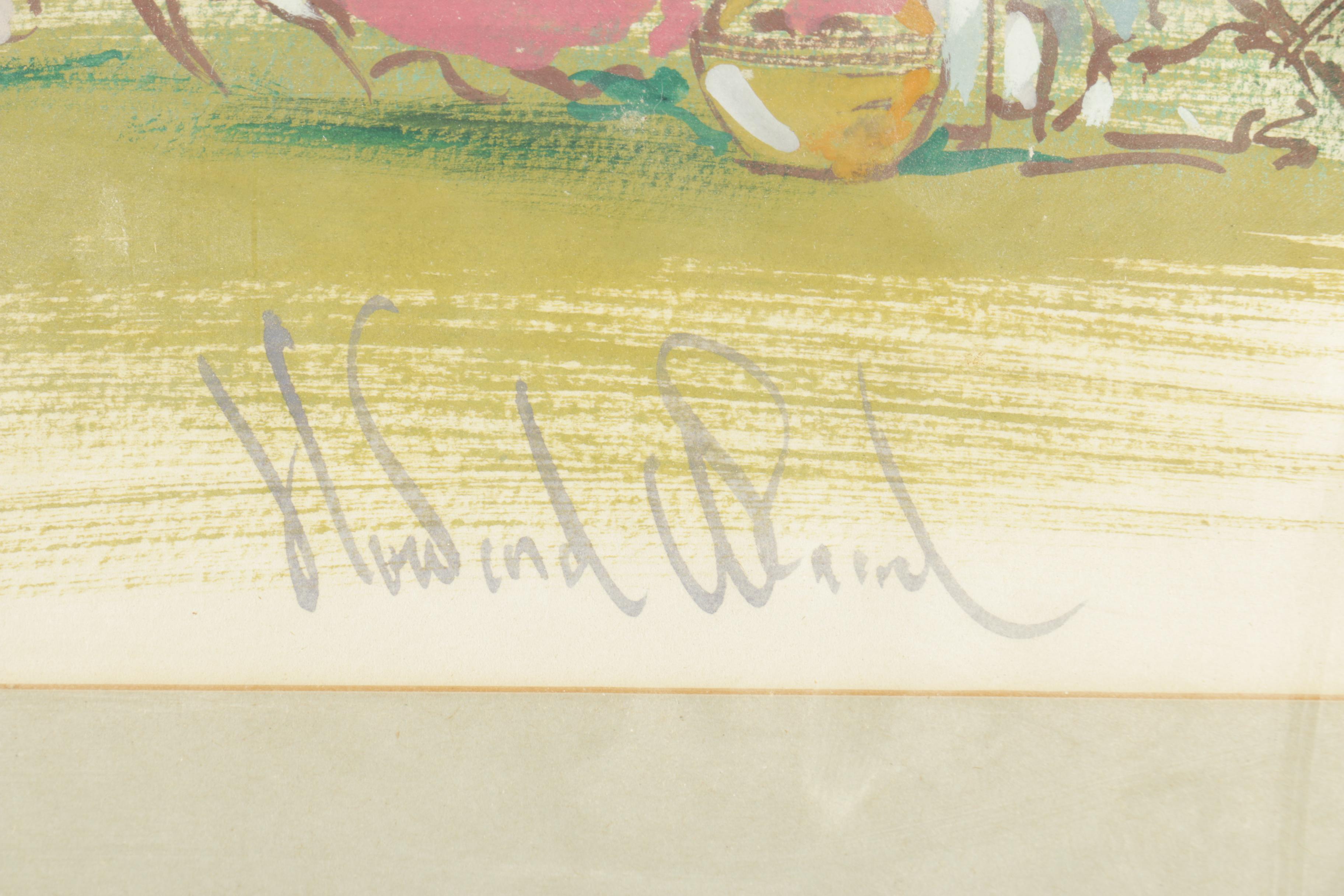 Howard Ward Gouache Painting on Paper "Maypole"