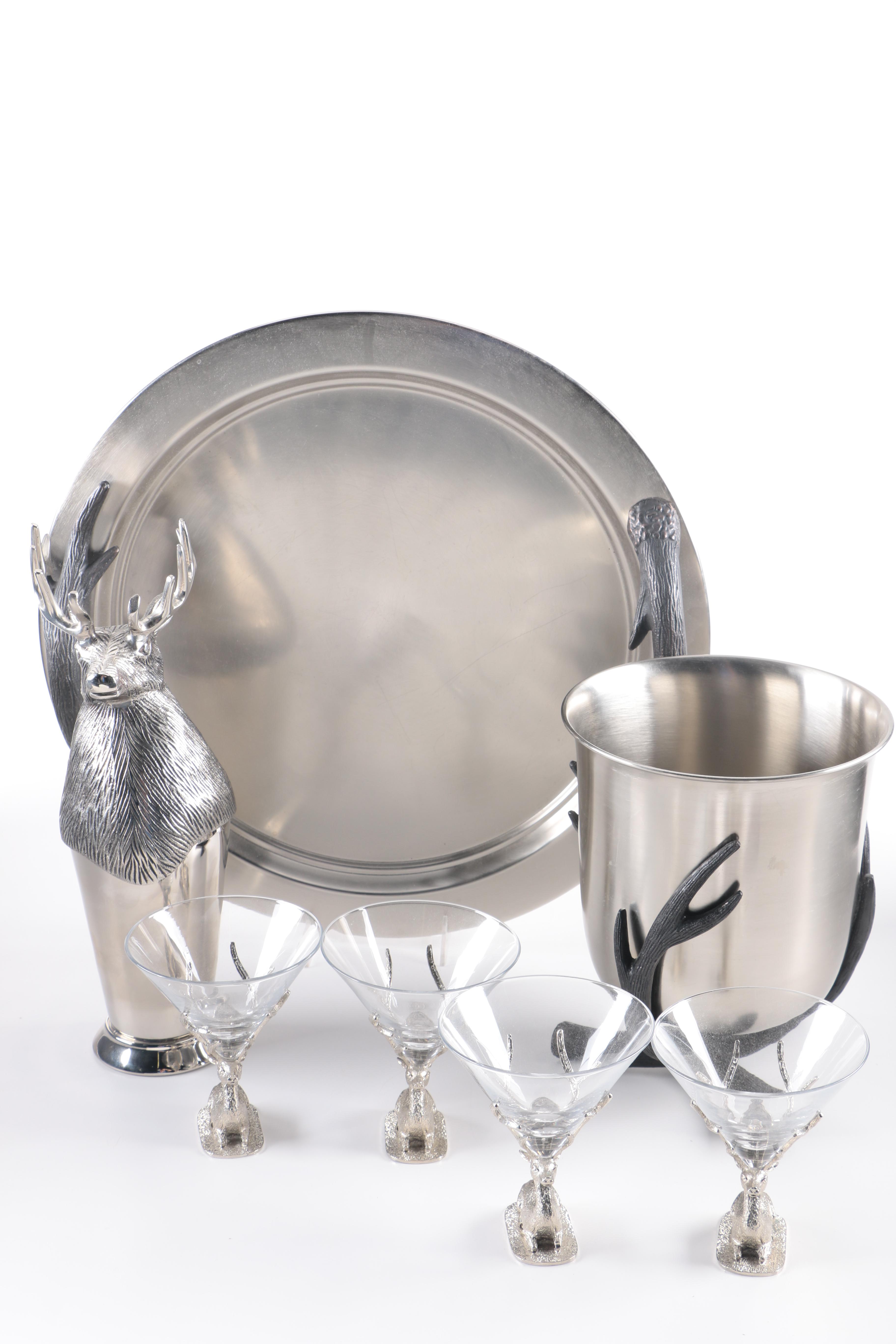 Pottery Barn Deer-Themed Barware Set