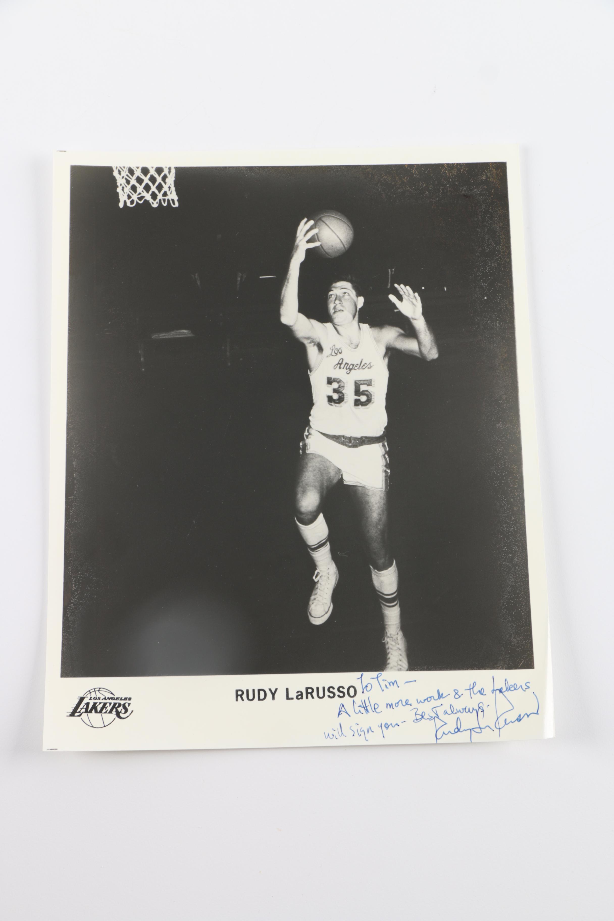 Autographed "Kurt Rambis" and "Rudy LaRusso" Photographs