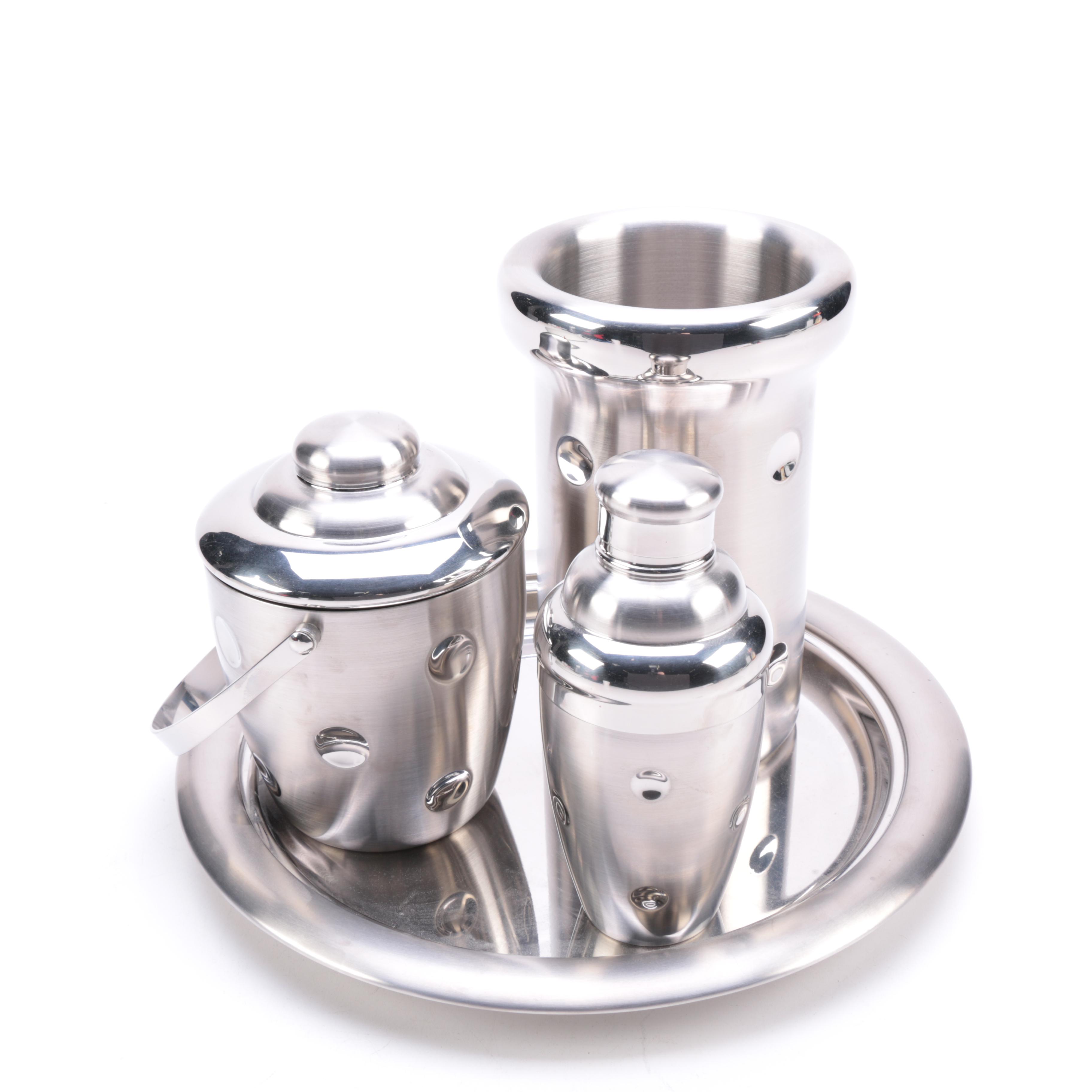 Marquis by Waterford "Polka Dot" Stainless Steel Barware Set