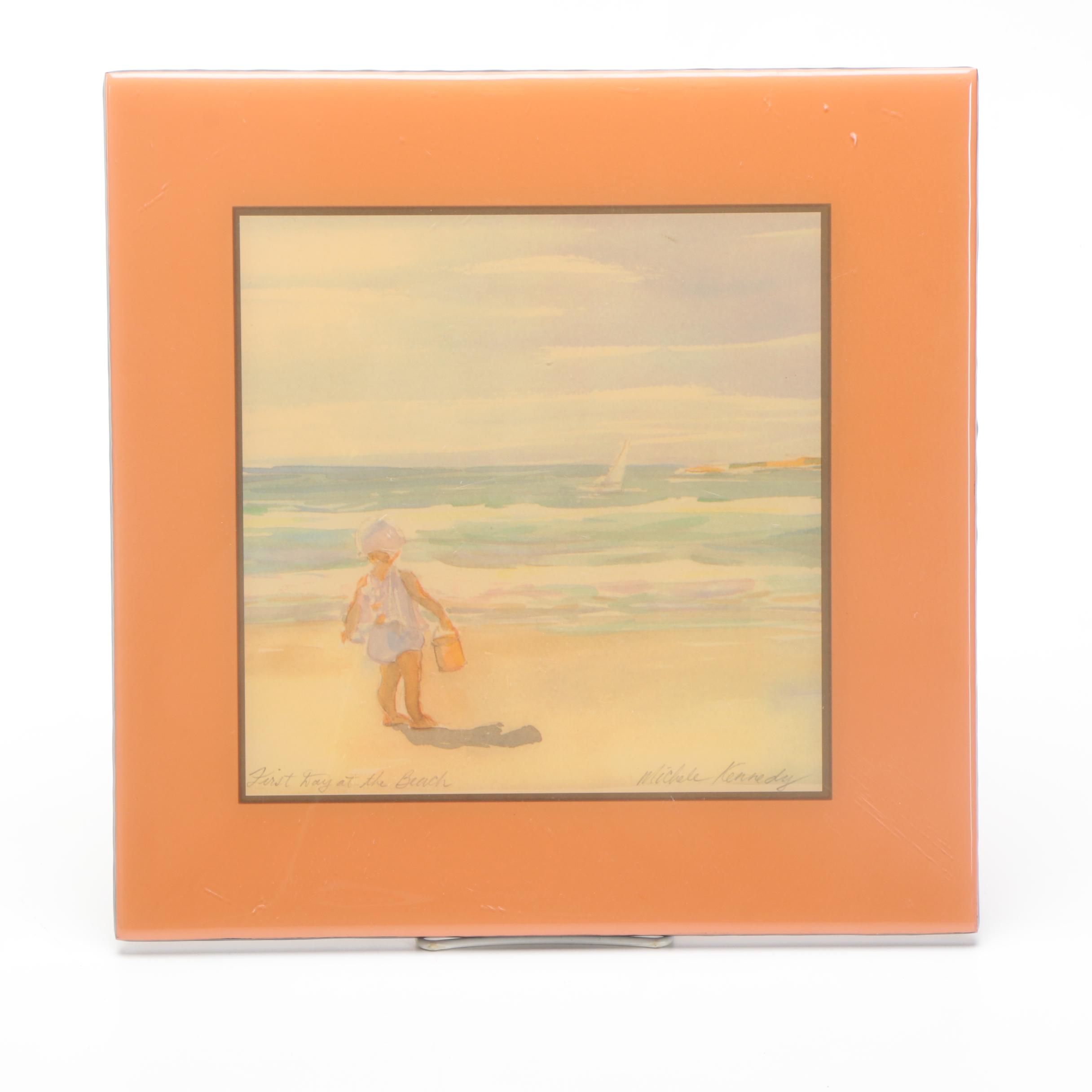 Ceramic Tiles With Offset Lithographs After Robert and Michele Kennedy