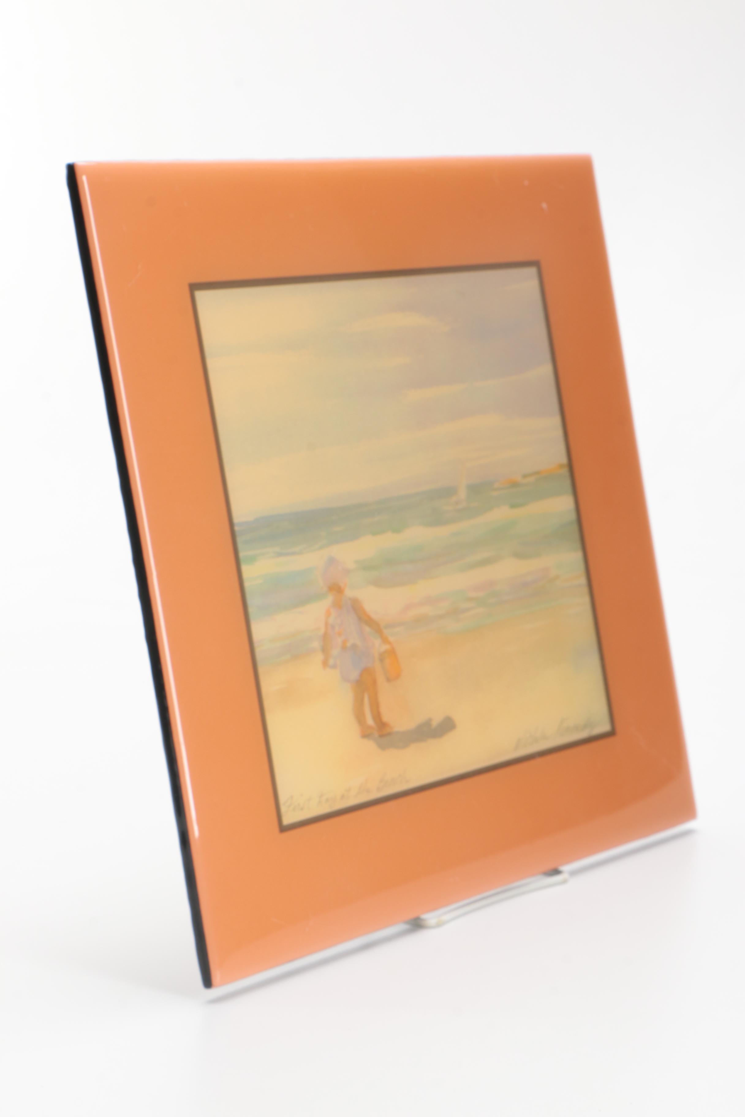 Ceramic Tiles With Offset Lithographs After Robert and Michele Kennedy