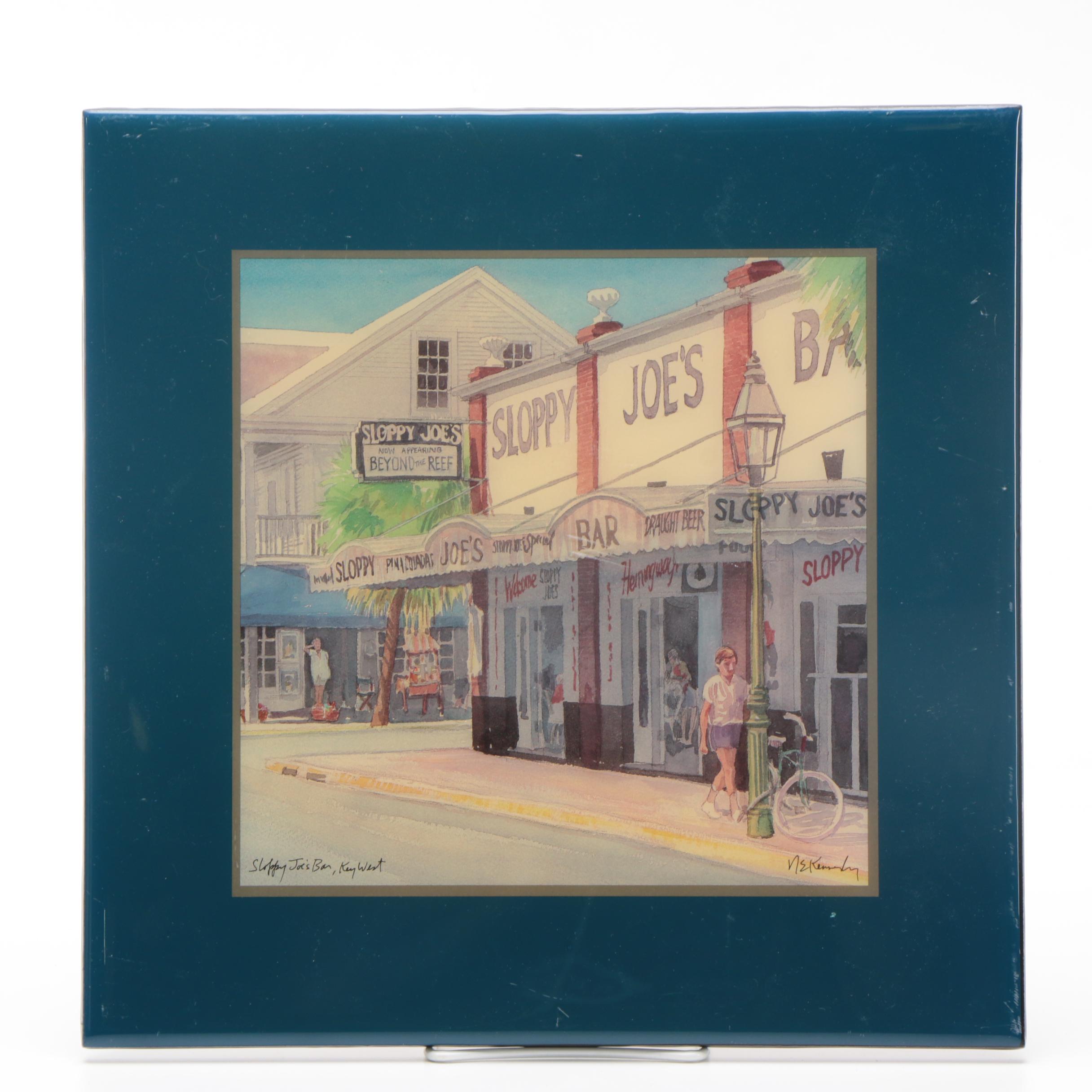 Ceramic Tiles With Offset Lithographs After Robert and Michele Kennedy