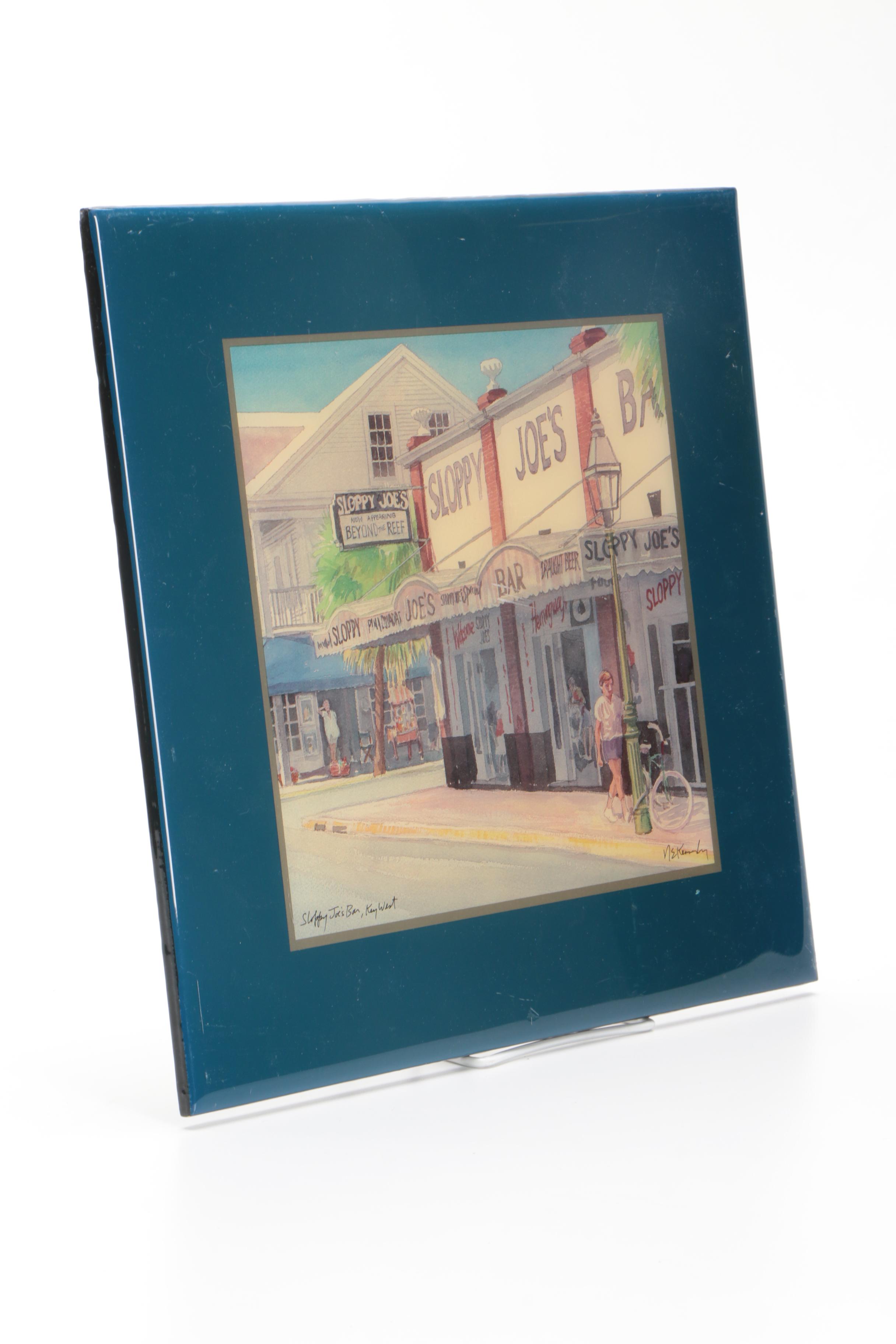 Ceramic Tiles With Offset Lithographs After Robert and Michele Kennedy