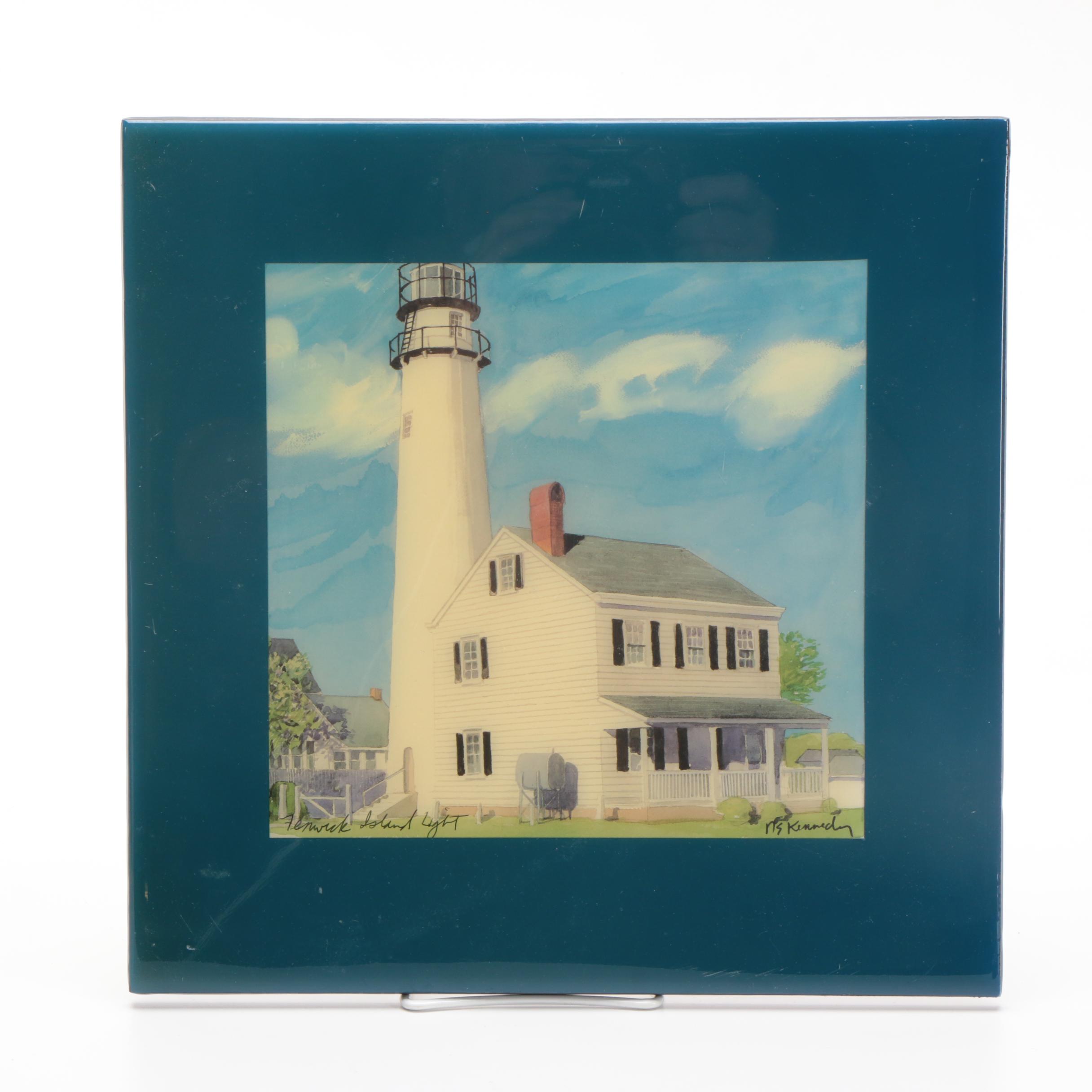 Ceramic Tiles With Offset Lithographs After Robert and Michele Kennedy