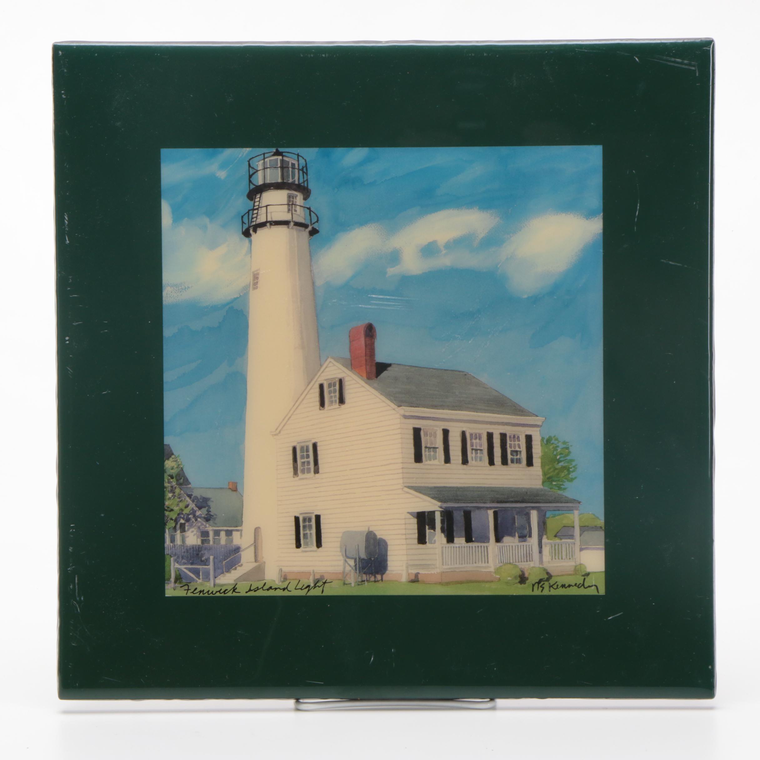 Ceramic Tiles With Offset Lithographs After Robert and Michele Kennedy