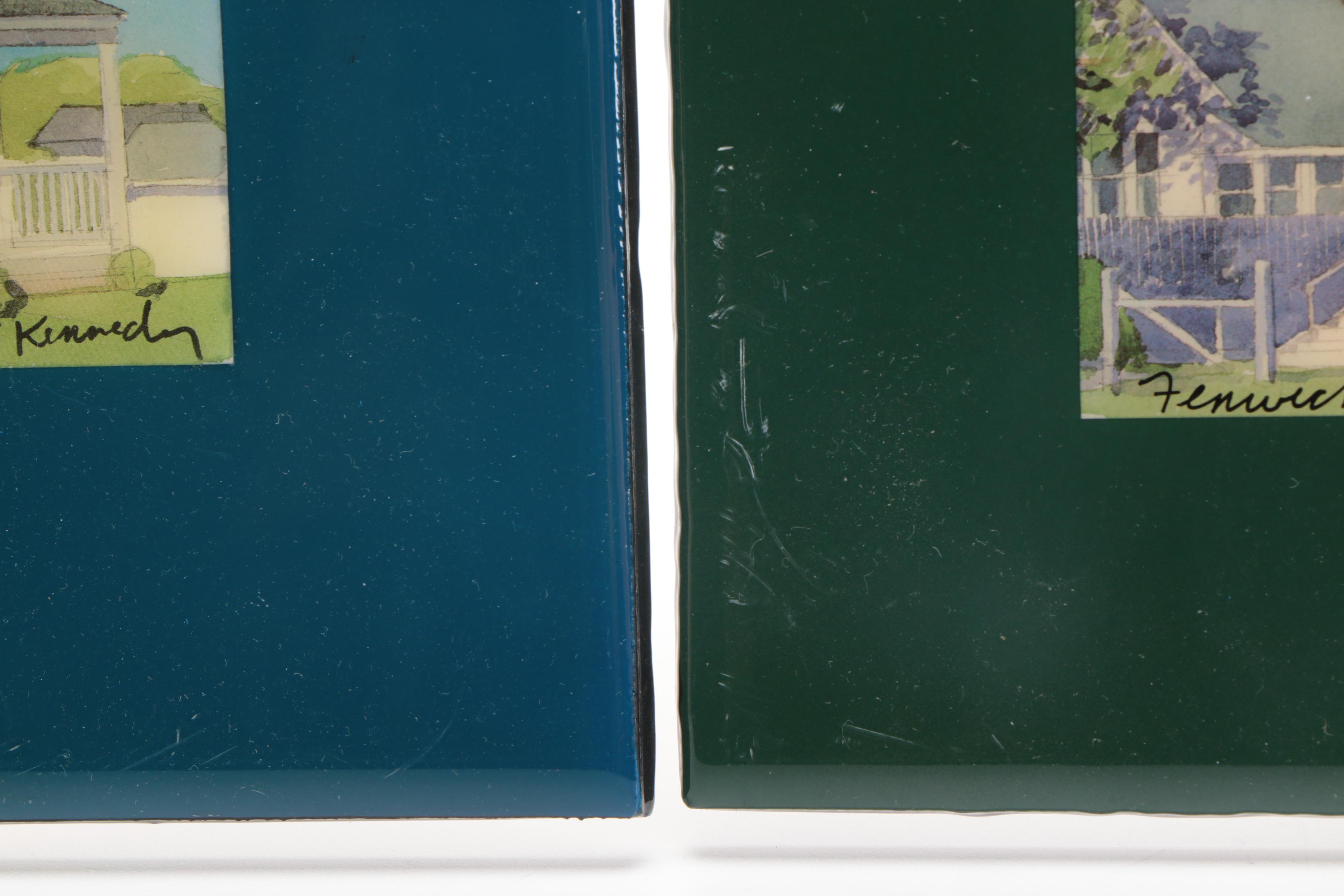 Ceramic Tiles With Offset Lithographs After Robert and Michele Kennedy