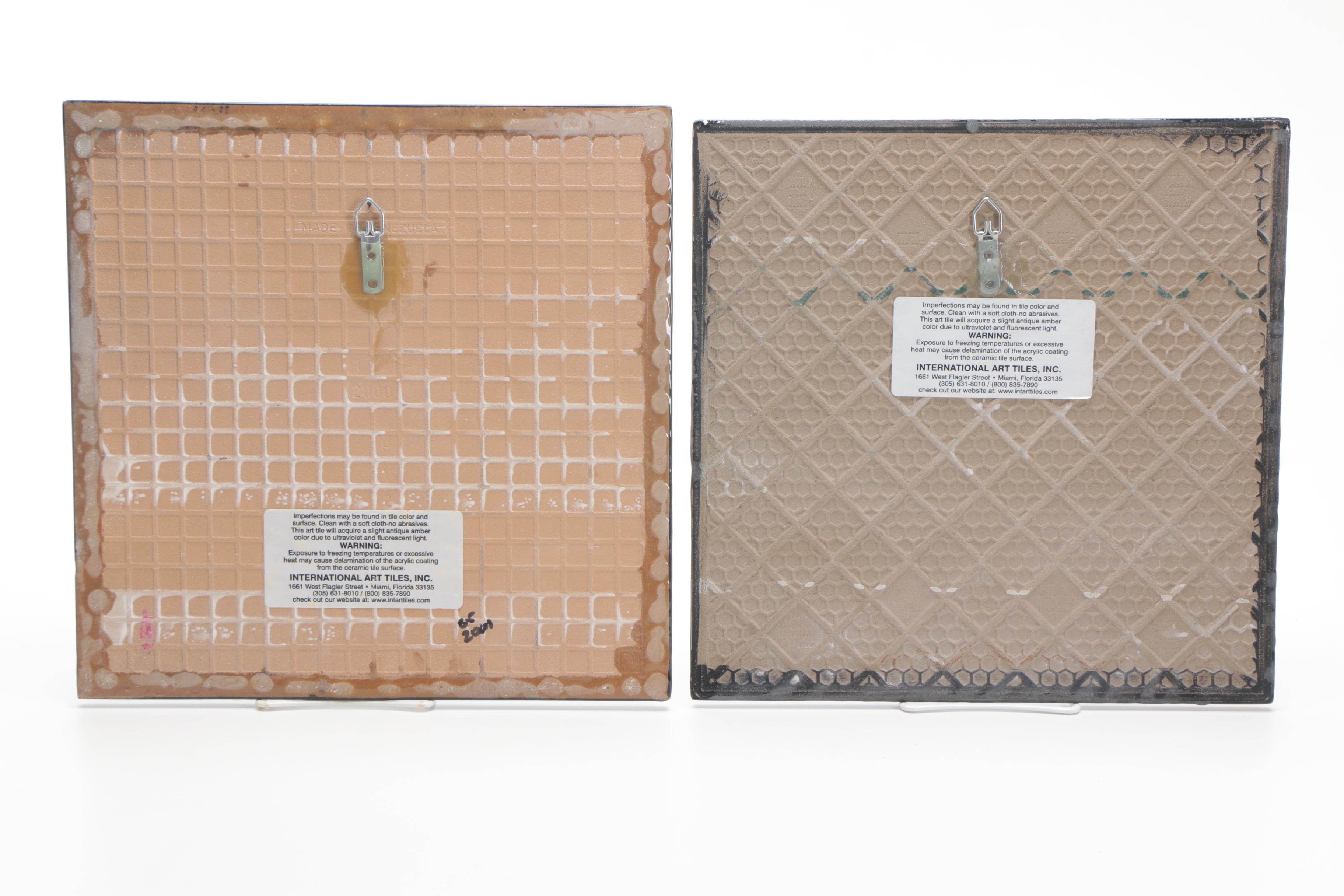 Ceramic Tiles With Offset Lithographs After Robert and Michele Kennedy
