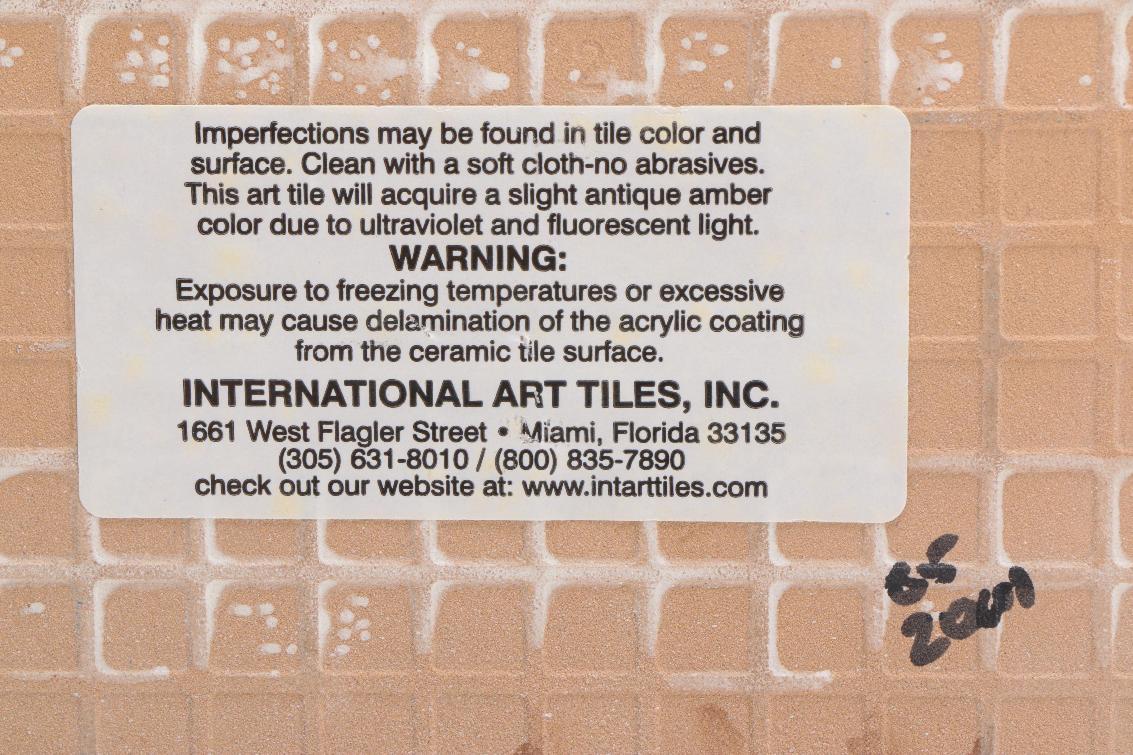 Ceramic Tiles With Offset Lithographs After Robert and Michele Kennedy