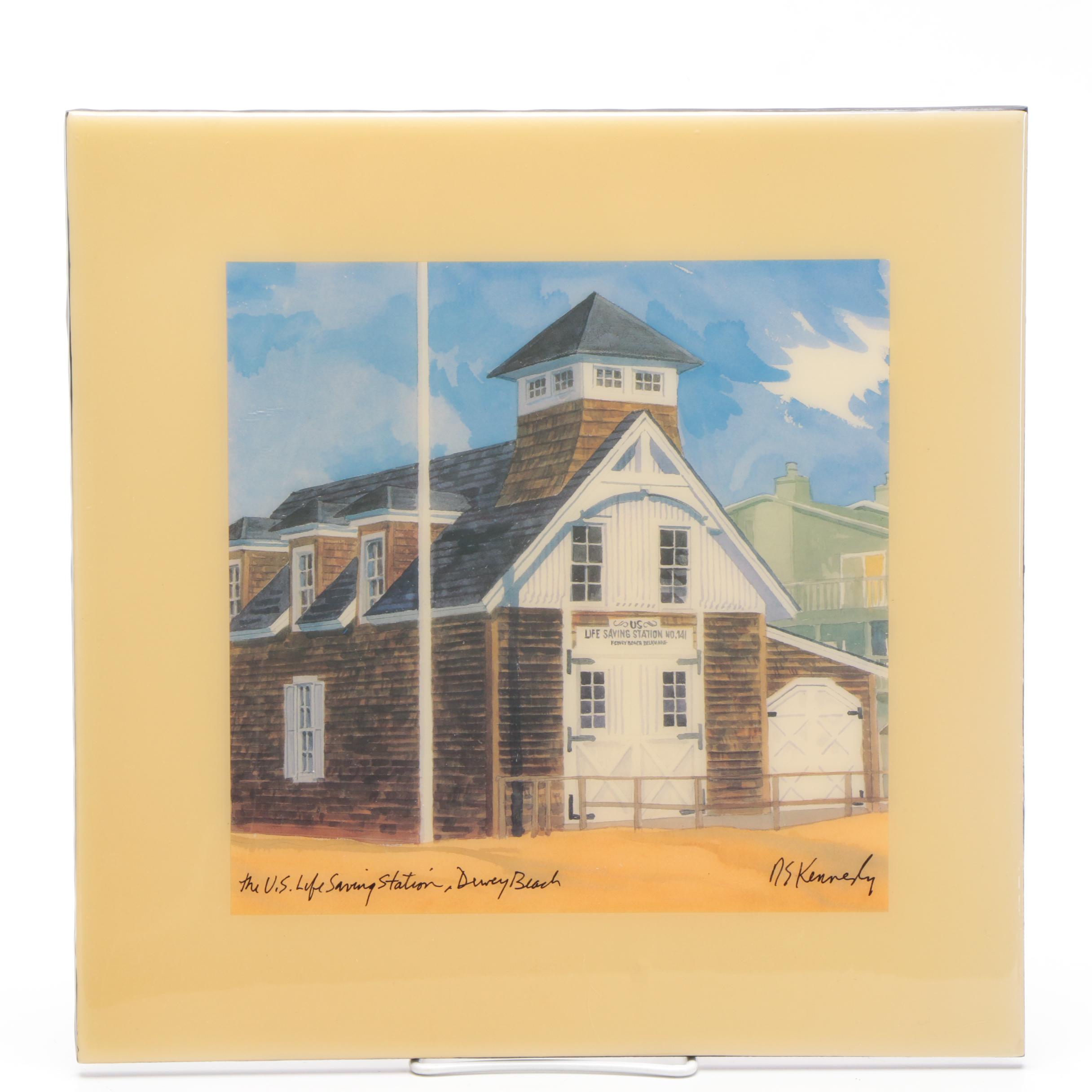 Ceramic Tiles With Offset Lithographs After Robert and Michele Kennedy