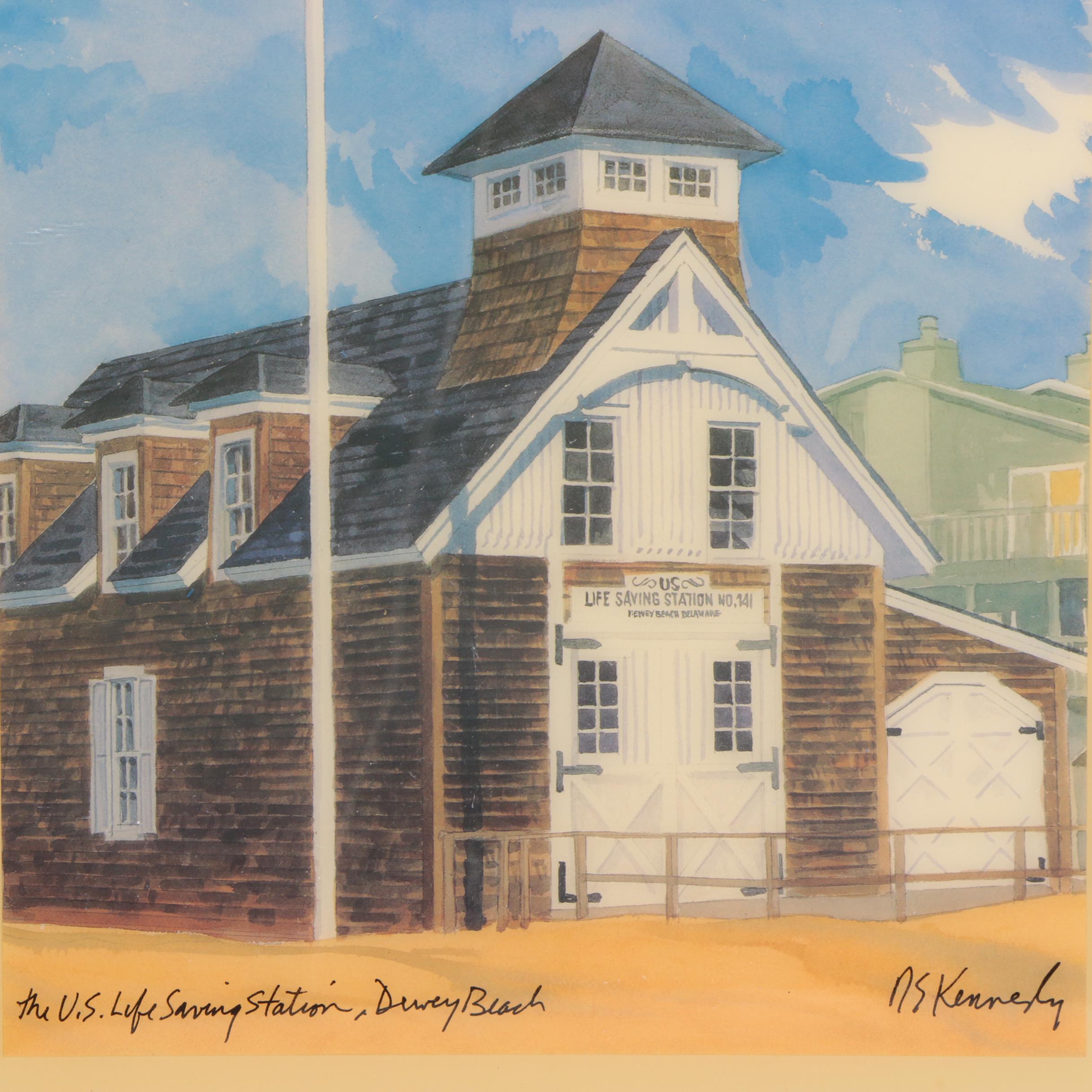 Ceramic Tiles With Offset Lithographs After Robert and Michele Kennedy