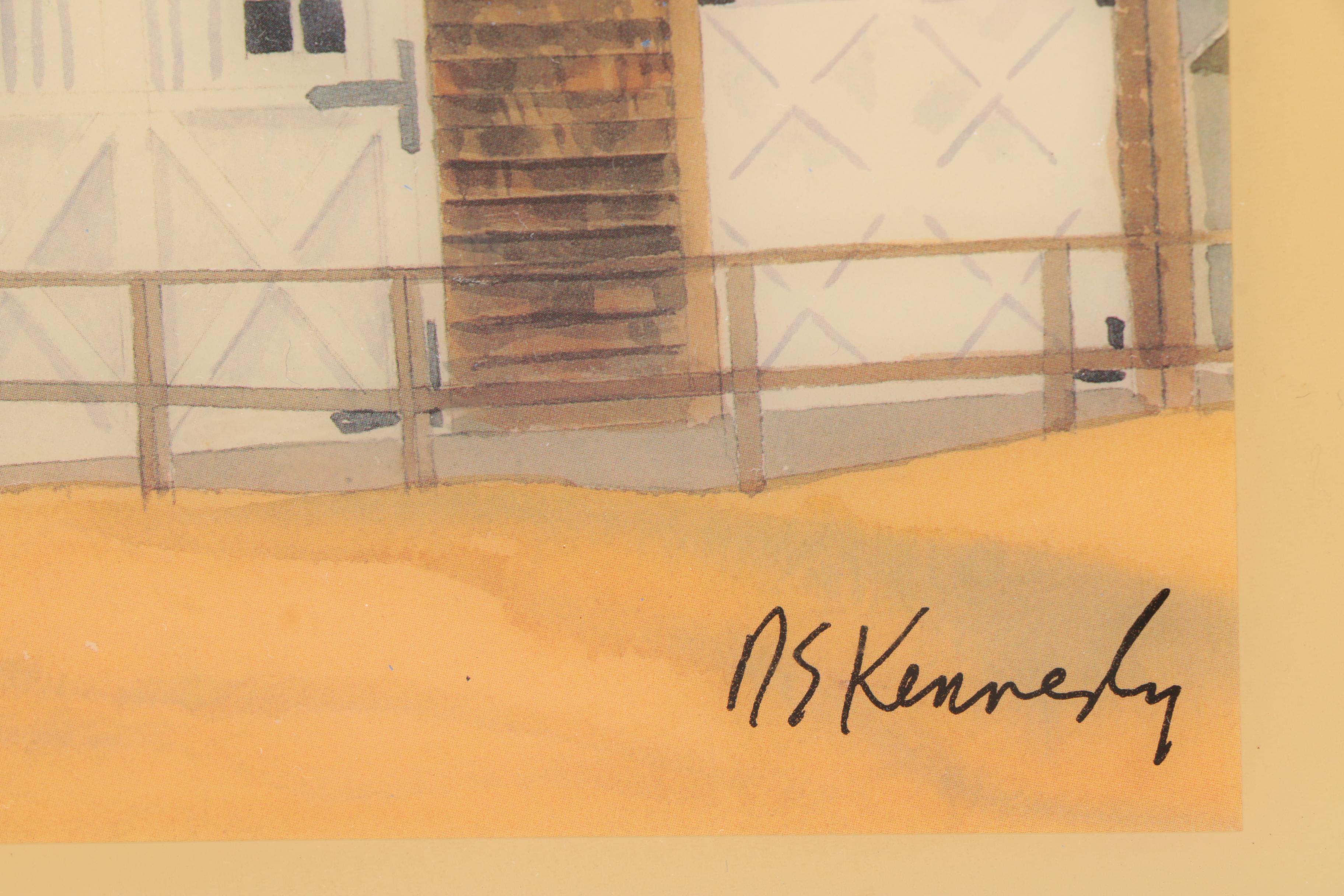 Ceramic Tiles With Offset Lithographs After Robert and Michele Kennedy