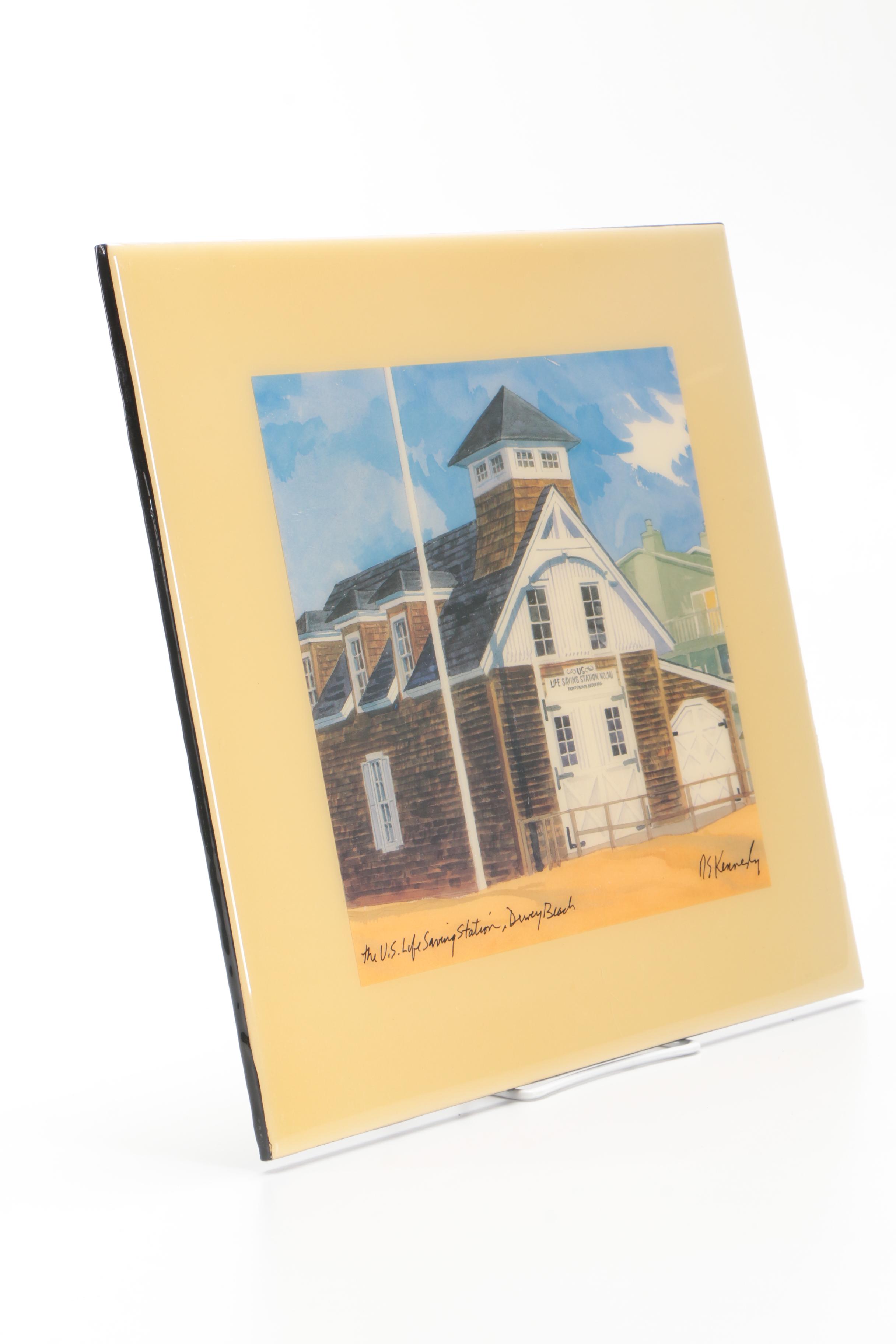 Ceramic Tiles With Offset Lithographs After Robert and Michele Kennedy