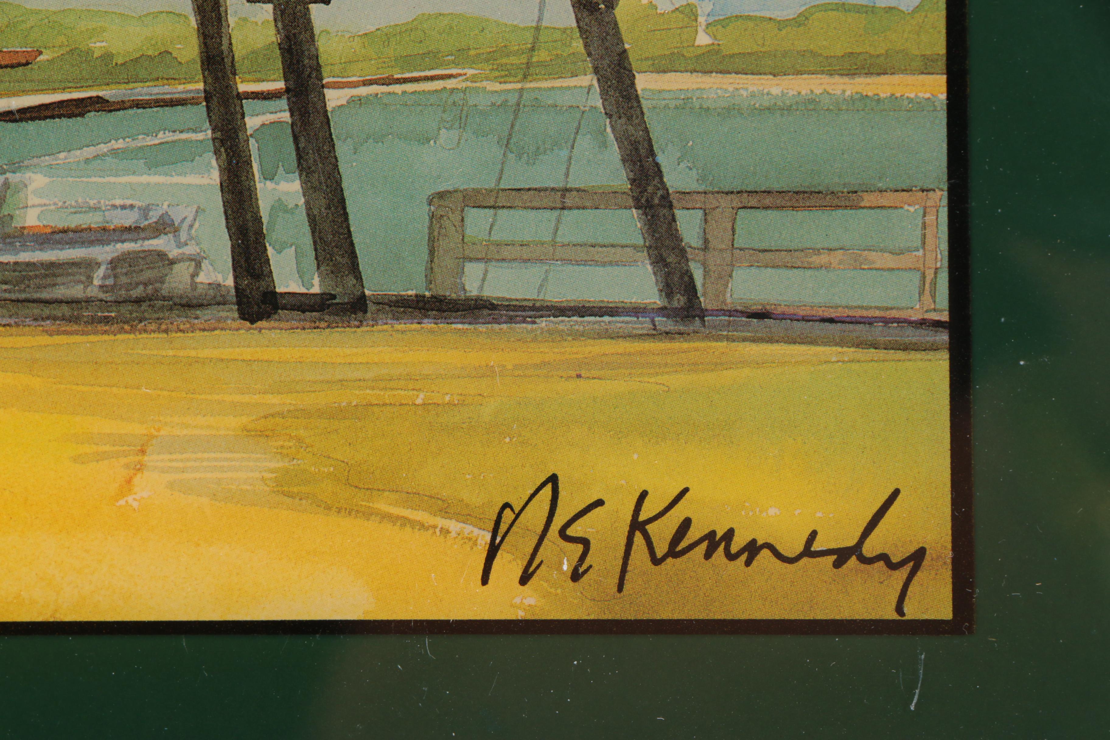 Ceramic Tiles With Offset Lithographs After Robert and Michele Kennedy