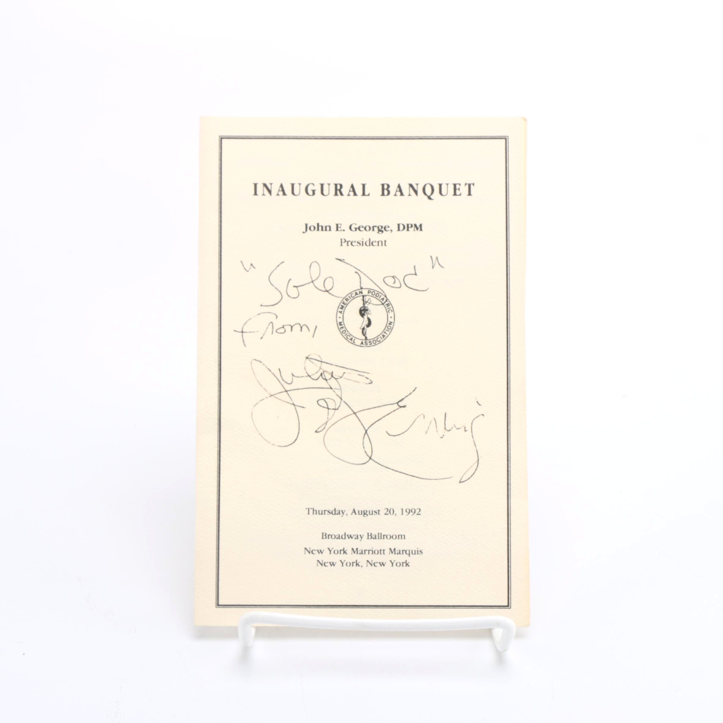 Signed "Julius Erving" American Podiatric Inaugural Banquet Program