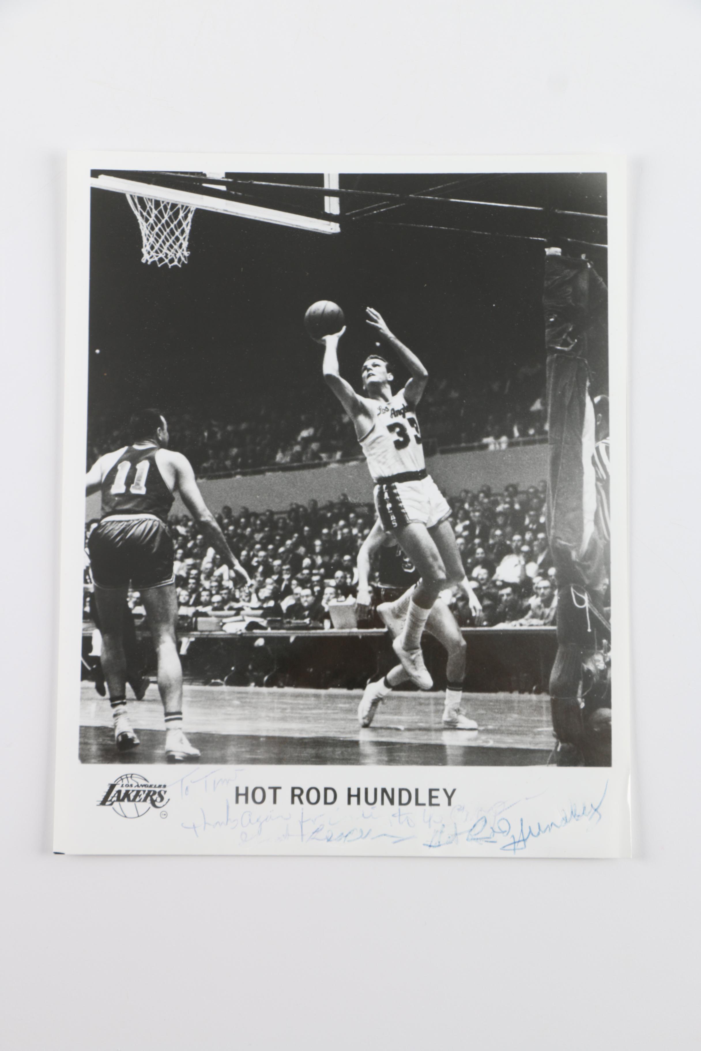 Autographed George Mikan and "Hot Rod" Hundley Pictures