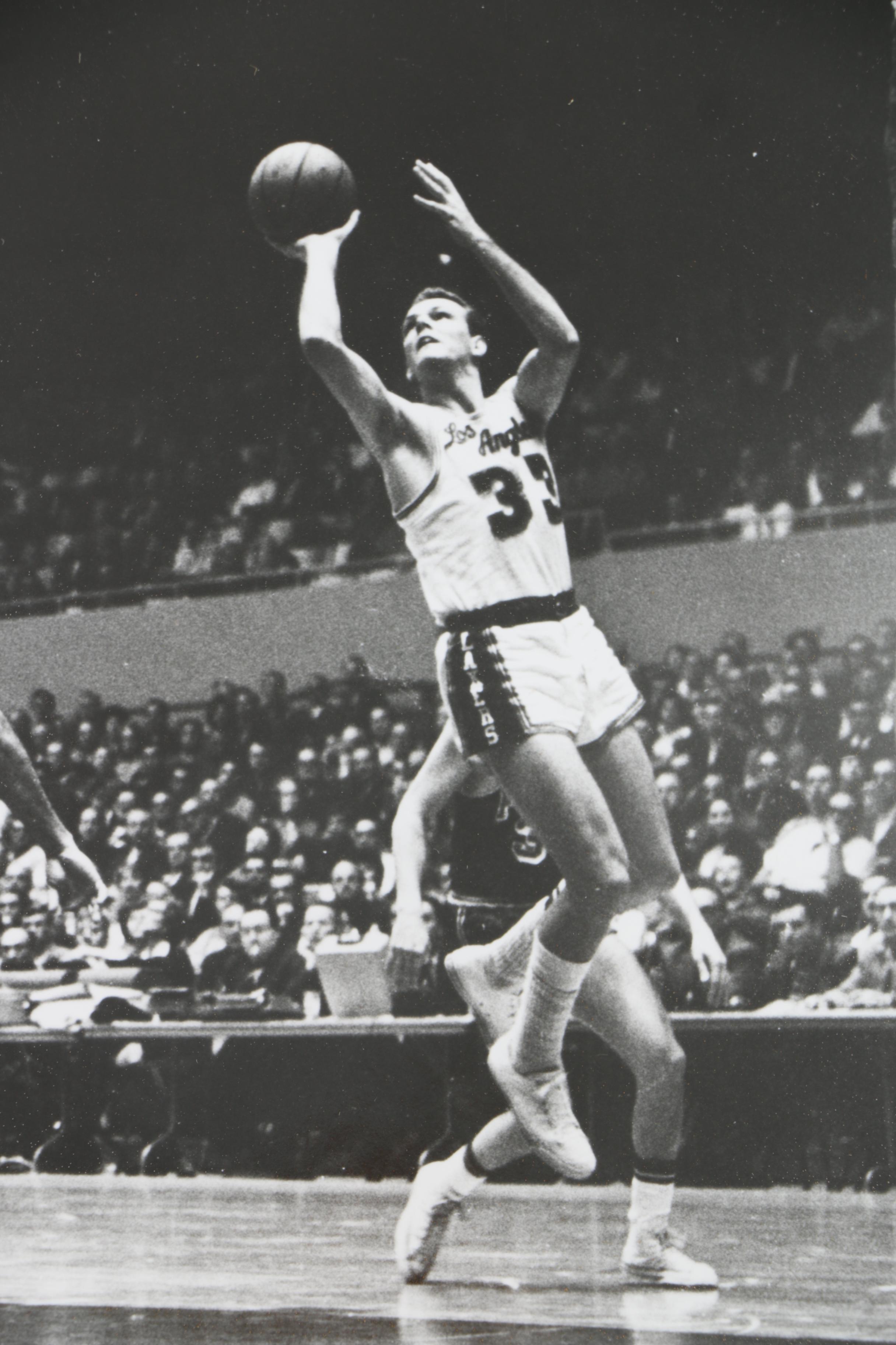 Autographed George Mikan and "Hot Rod" Hundley Pictures