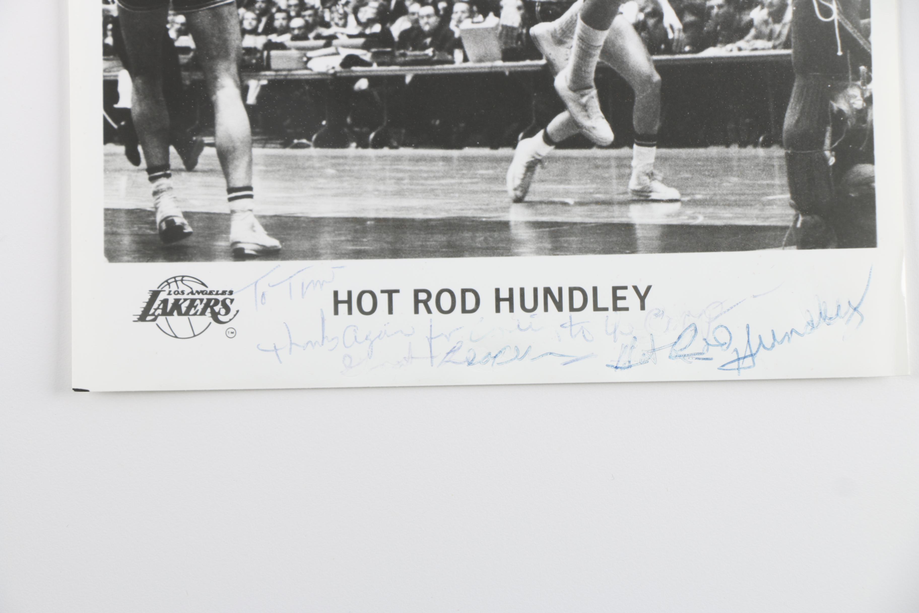 Autographed George Mikan and "Hot Rod" Hundley Pictures