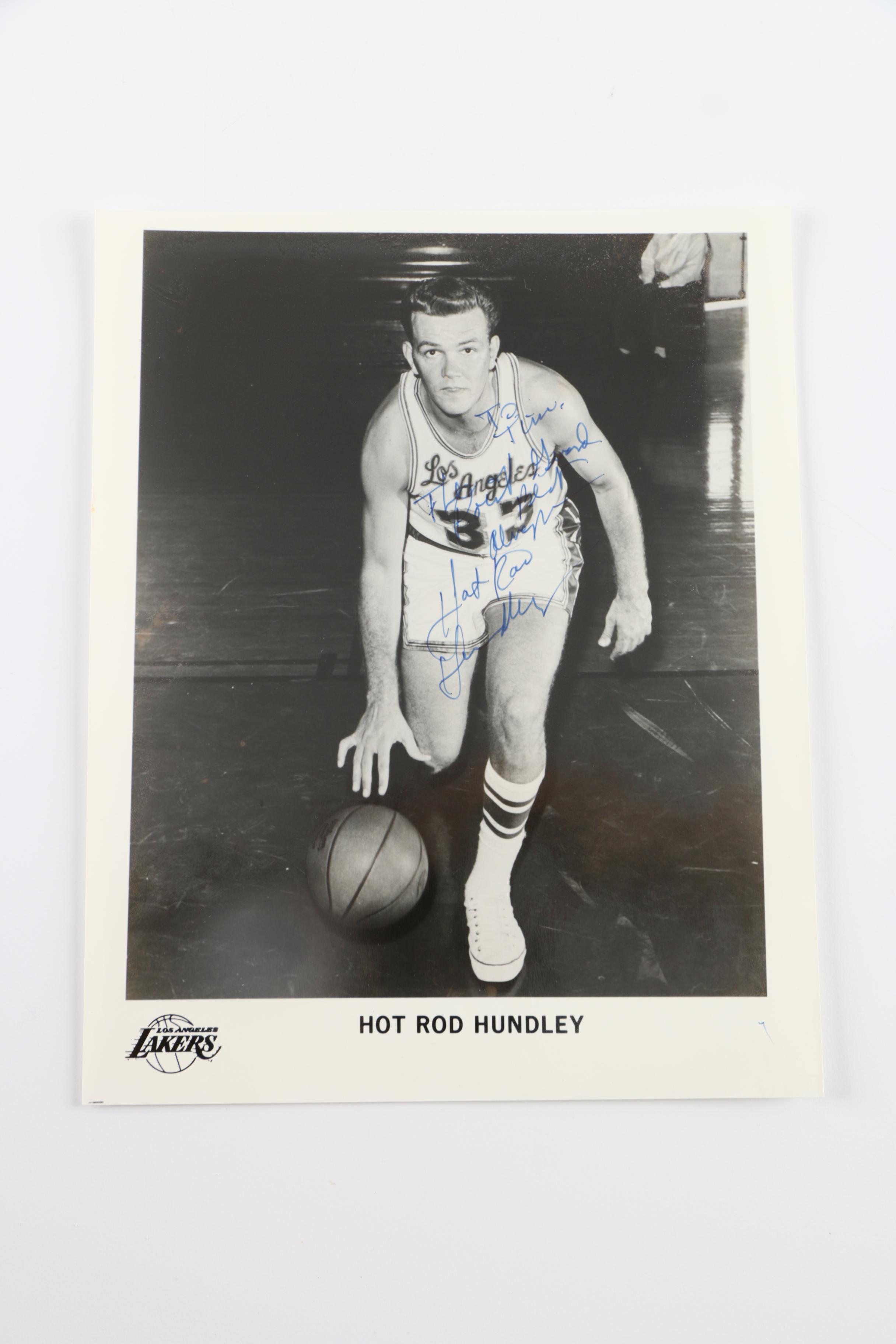 Autographed George Mikan and "Hot Rod" Hundley Pictures