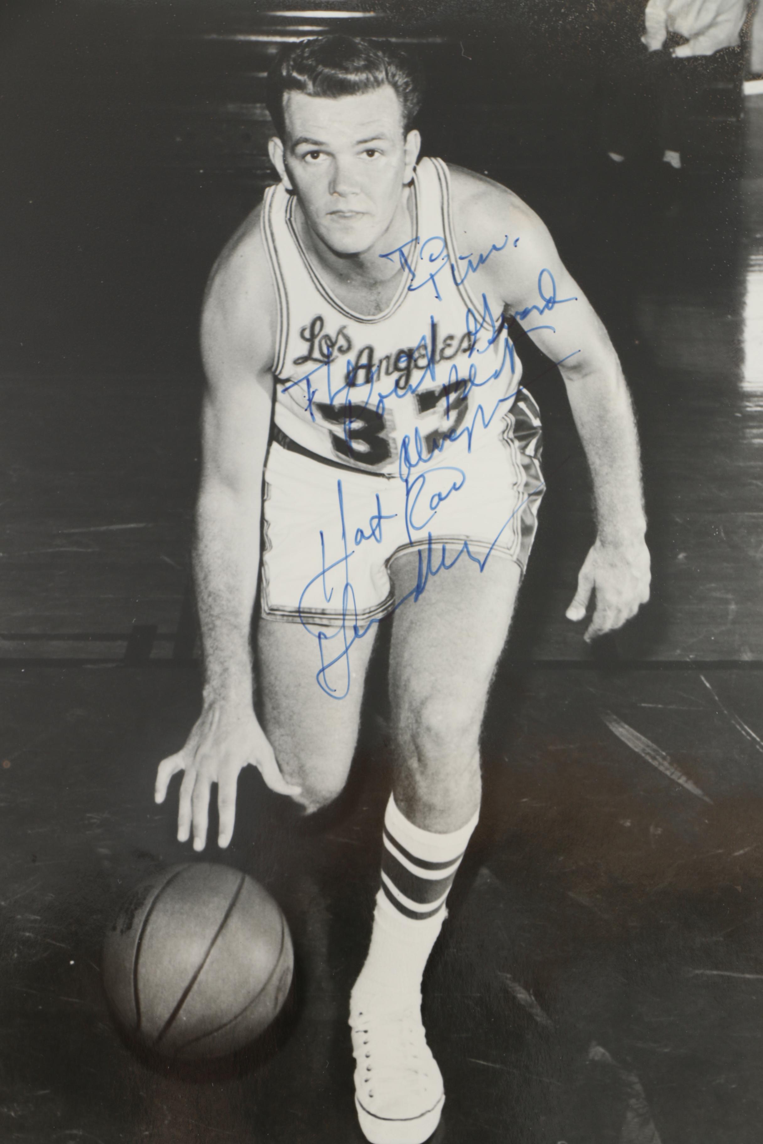 Autographed George Mikan and "Hot Rod" Hundley Pictures