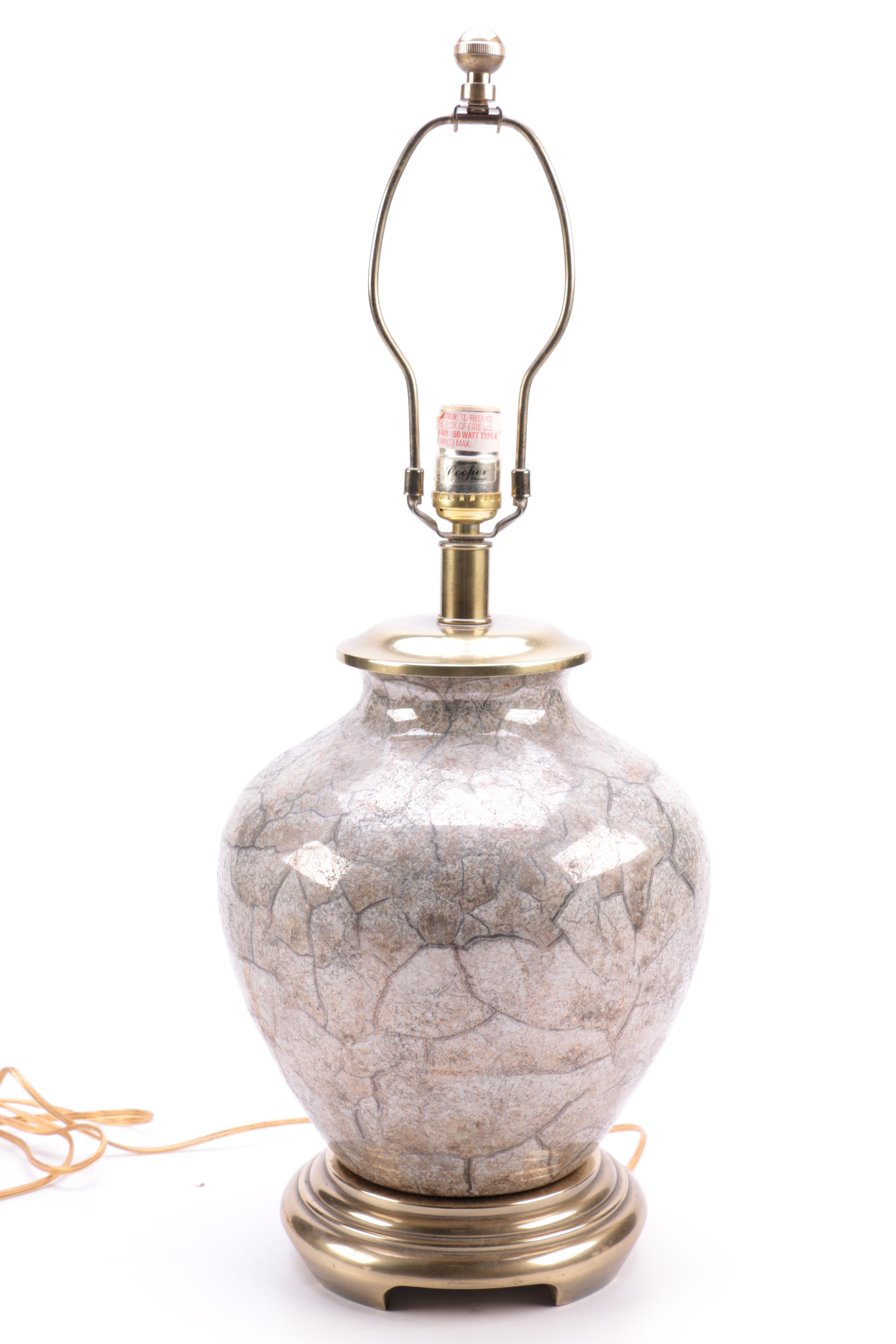 Frederick Cooper Ceramic and Brass Table Lamp