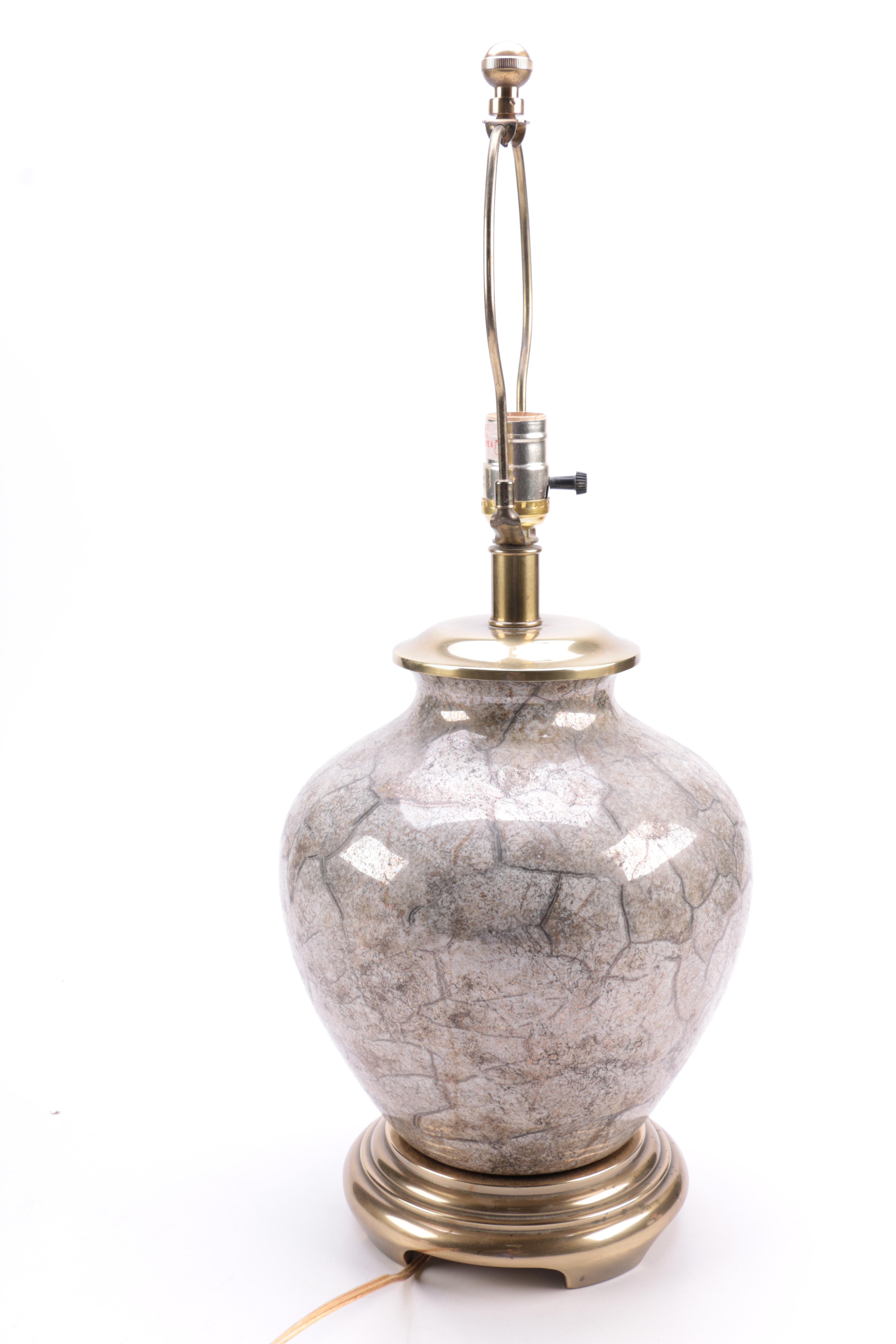 Frederick Cooper Ceramic and Brass Table Lamp