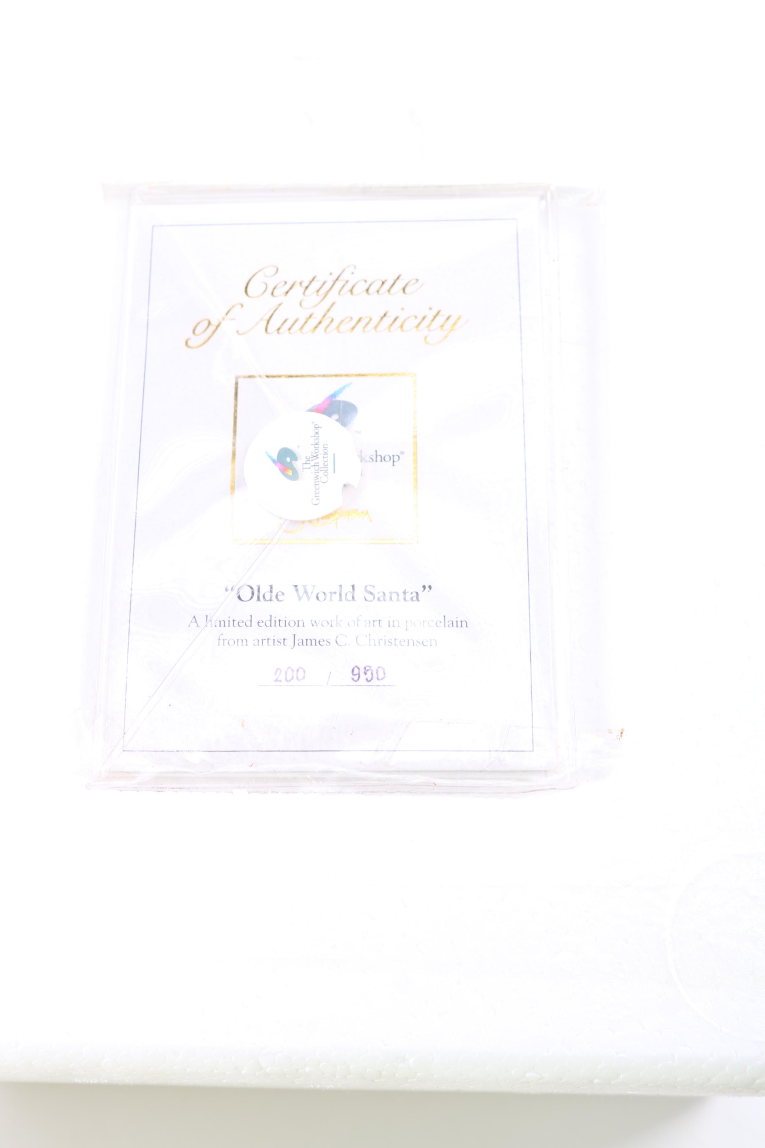 Limited Edition The Greenwich Workshop Collection "Olde World Santa" Figurine