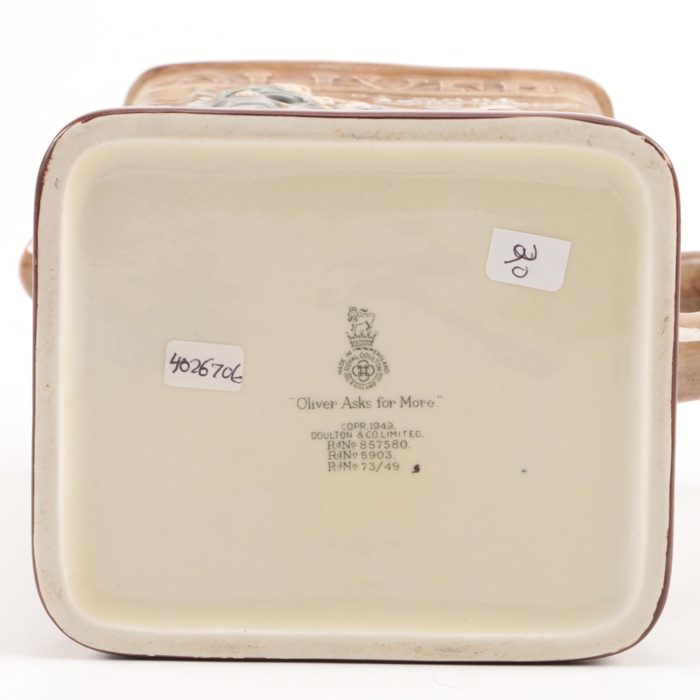 1949 Royal Doulton "Oliver Asks For More" Jug