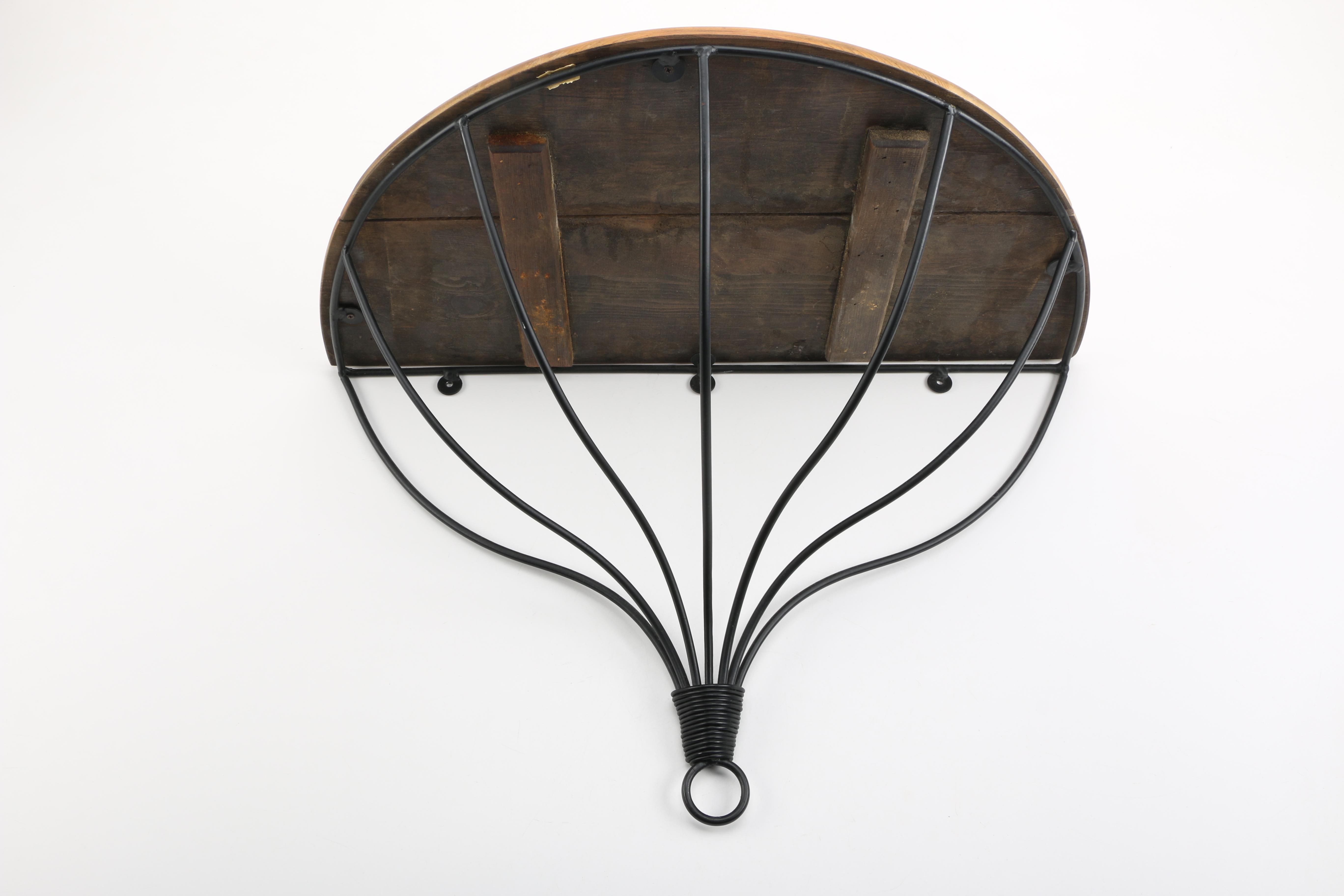 Wrought Iron and Wood Decorative Wall Mounted Shelf
