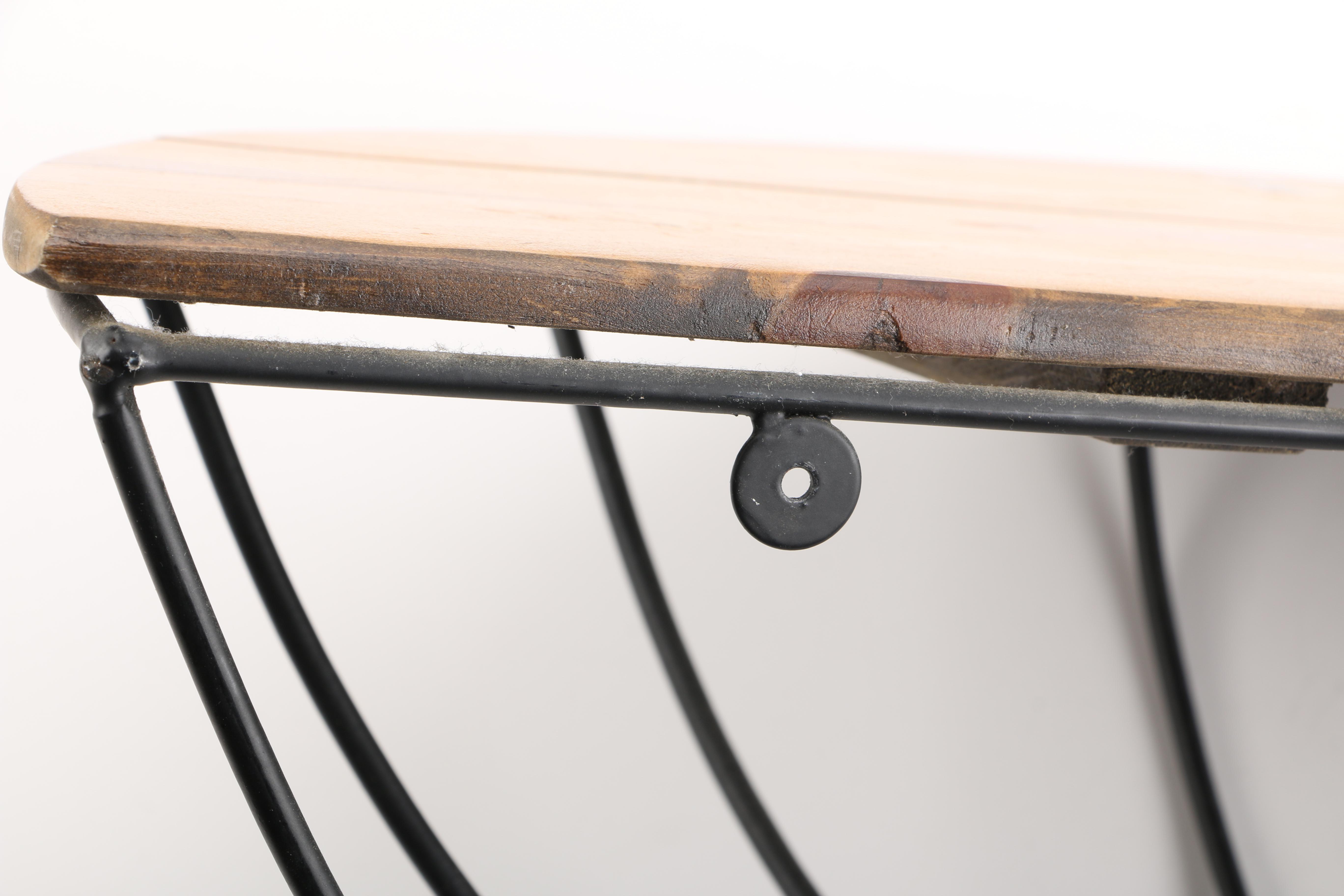 Wrought Iron and Wood Decorative Wall Mounted Shelf