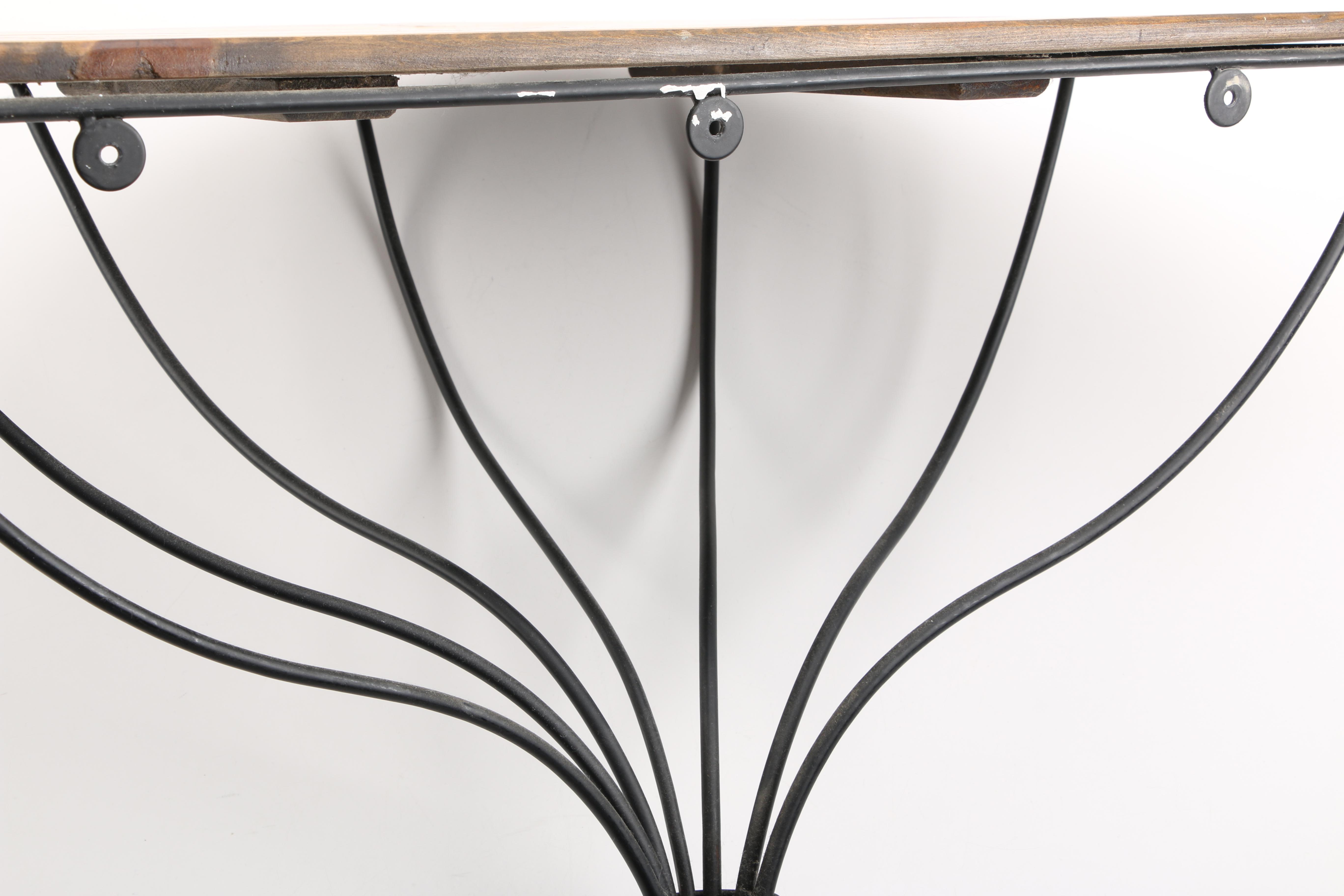 Wrought Iron and Wood Decorative Wall Mounted Shelf