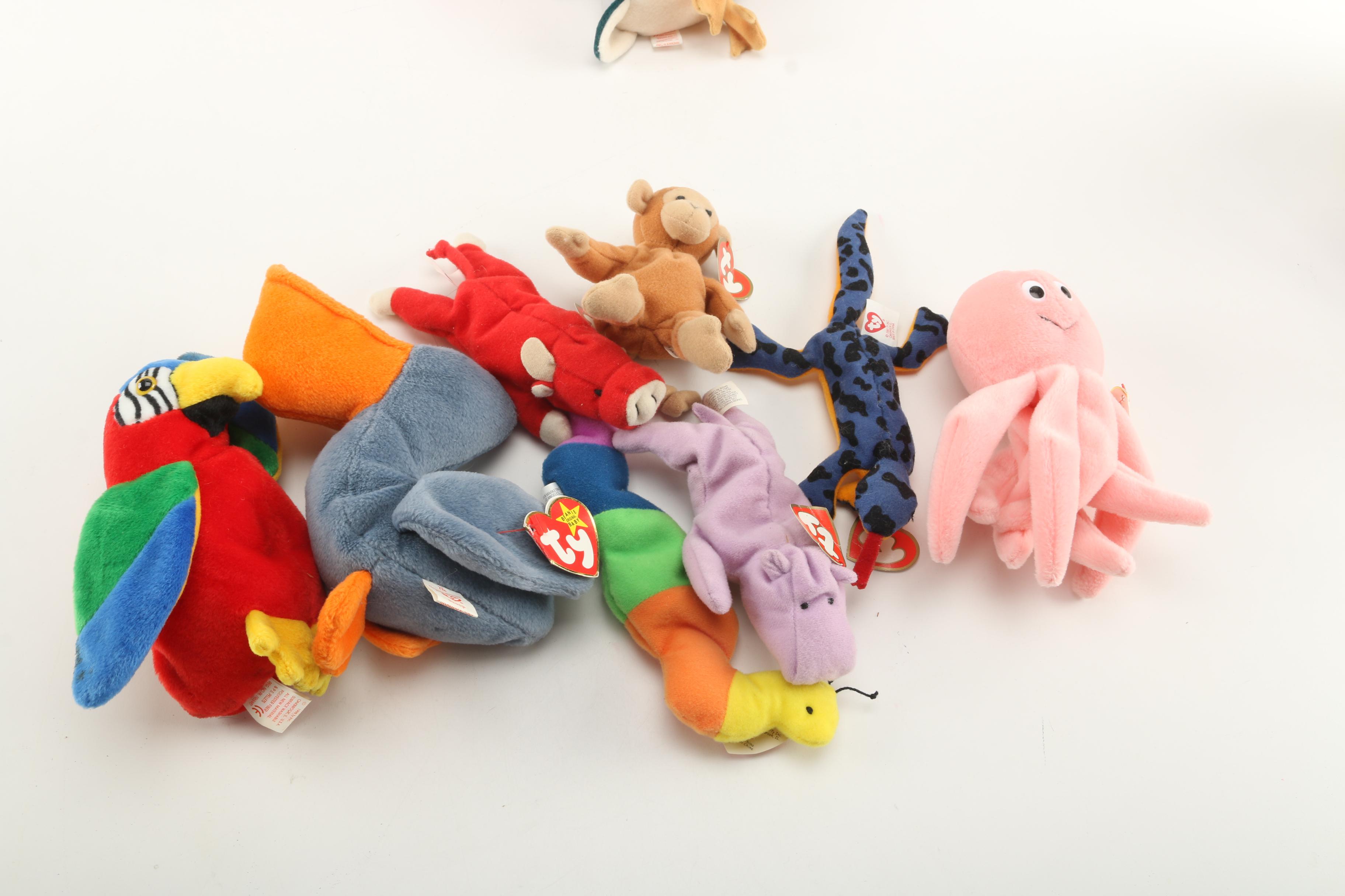 Assortment of TY Beanie Babies Including Teenie Beanie Babies