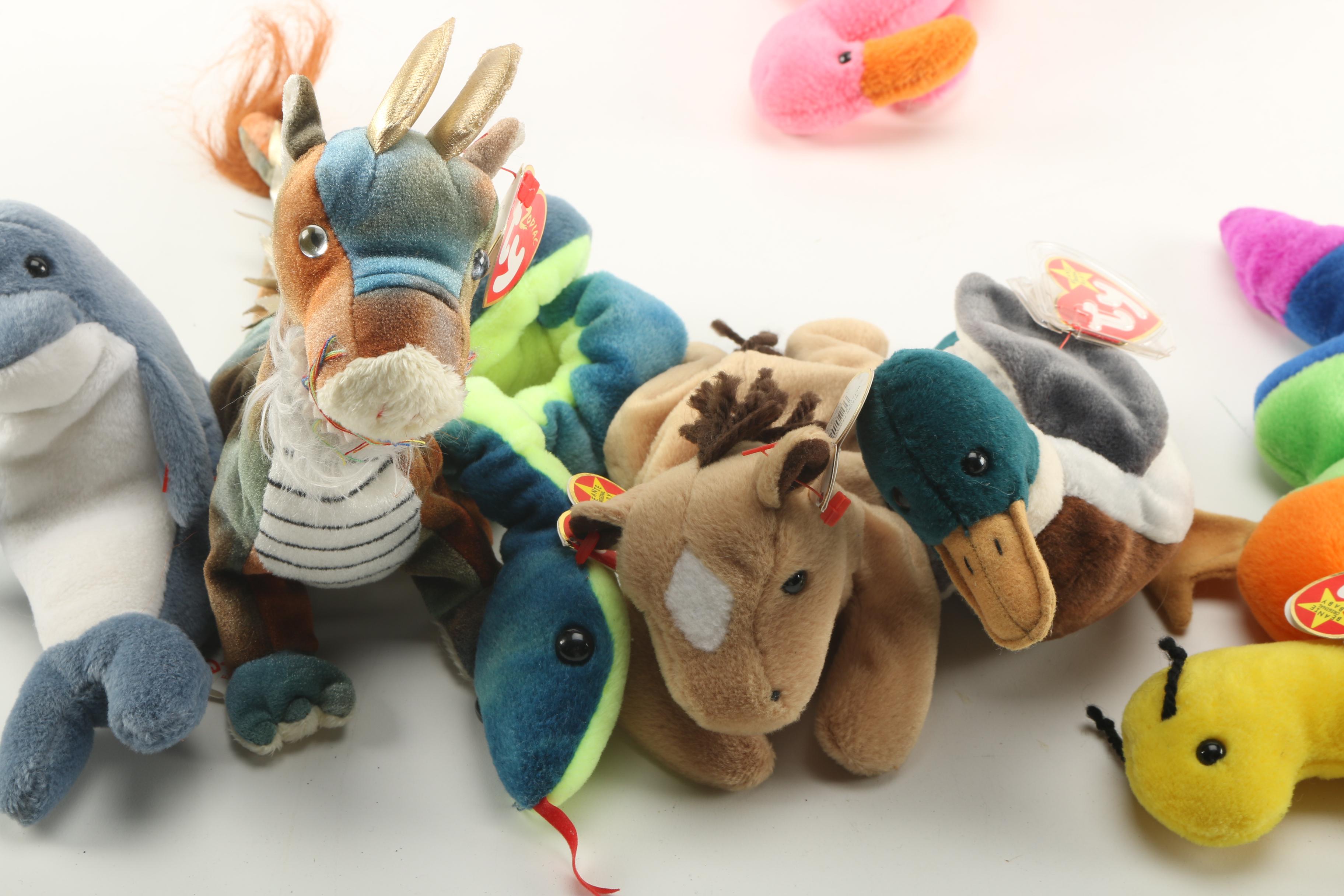 Assortment of TY Beanie Babies Including Teenie Beanie Babies