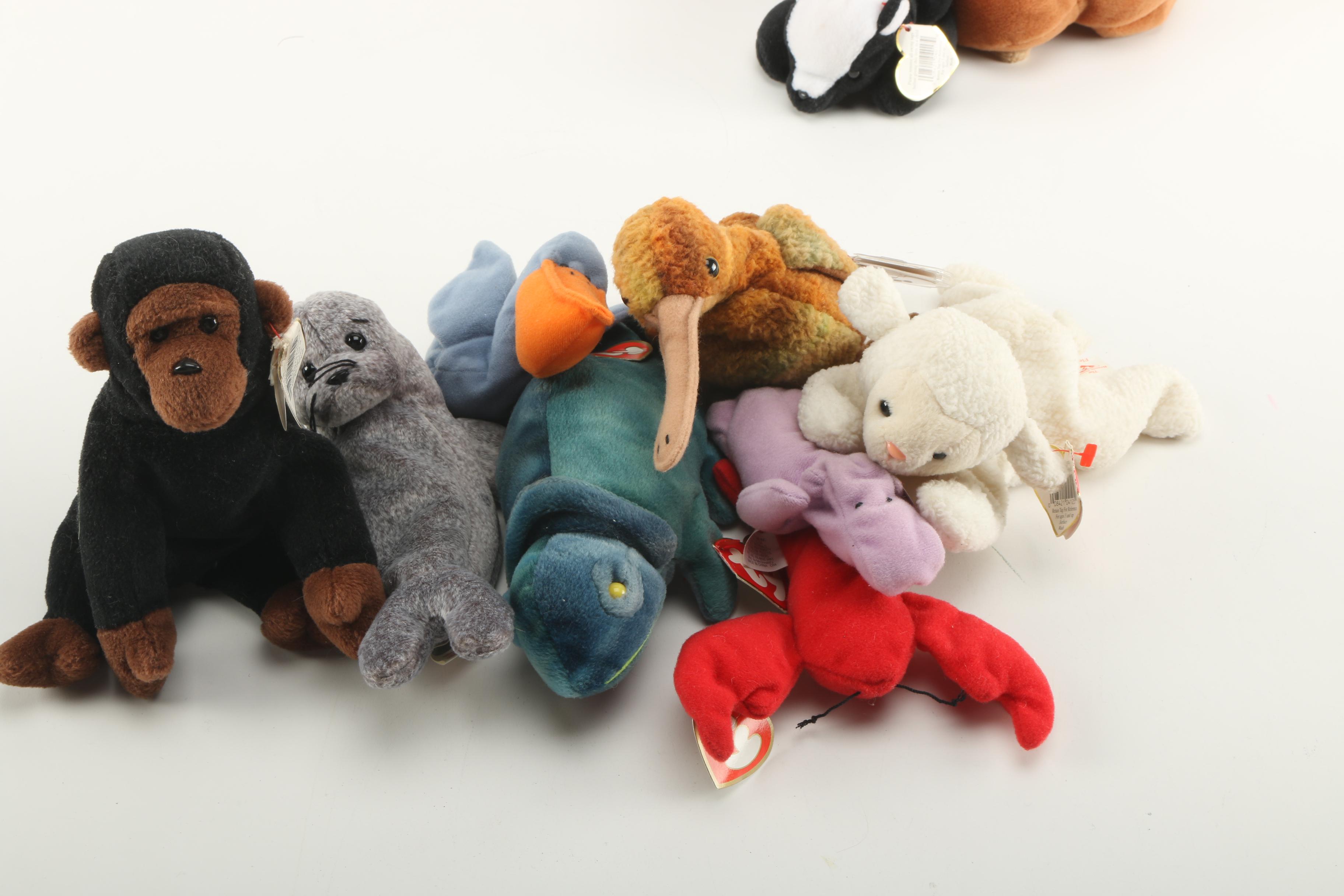 Assortment of TY Beanie Babies Including Teenie Beanie Babies