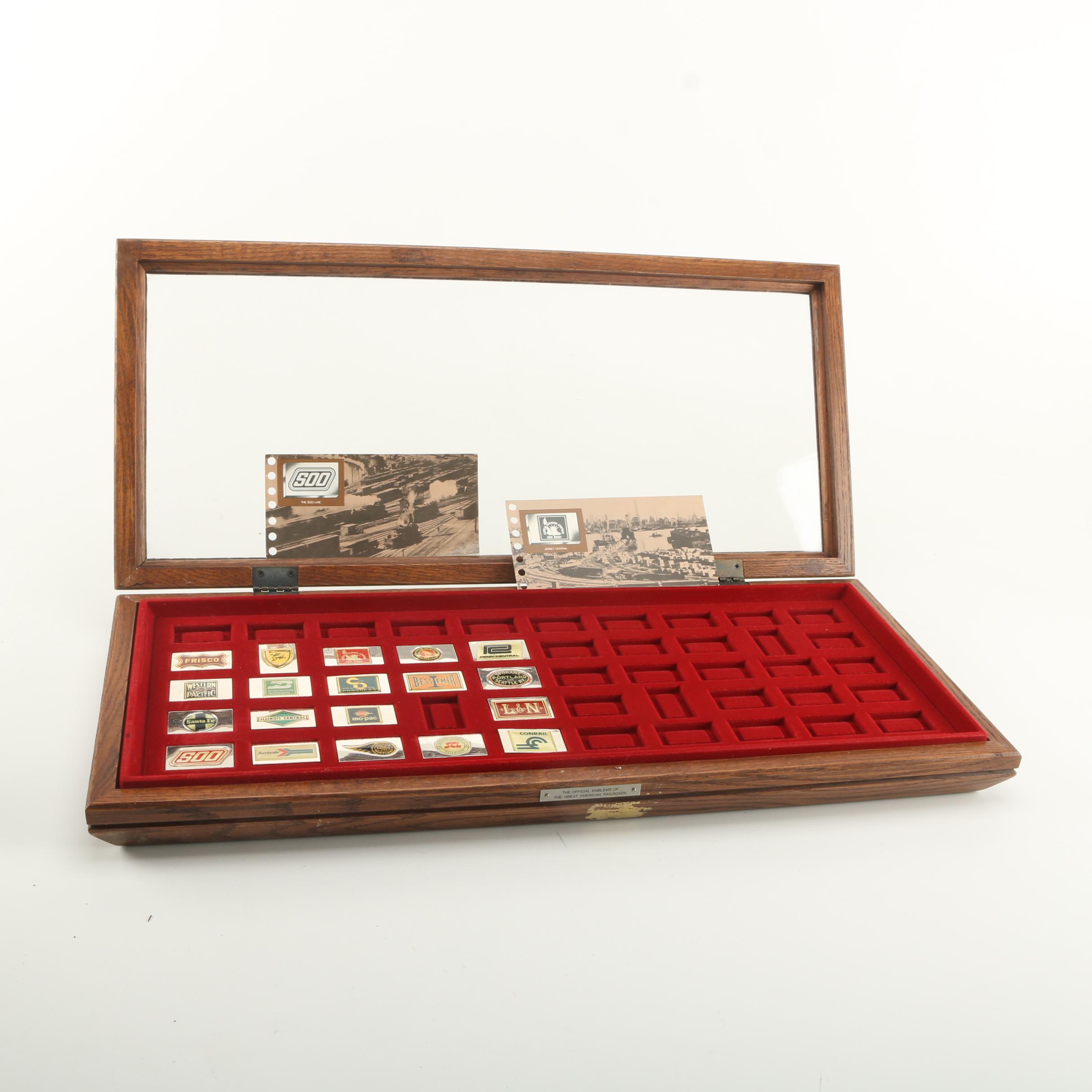 The Official Emblems of The Great American Railroads Display Case