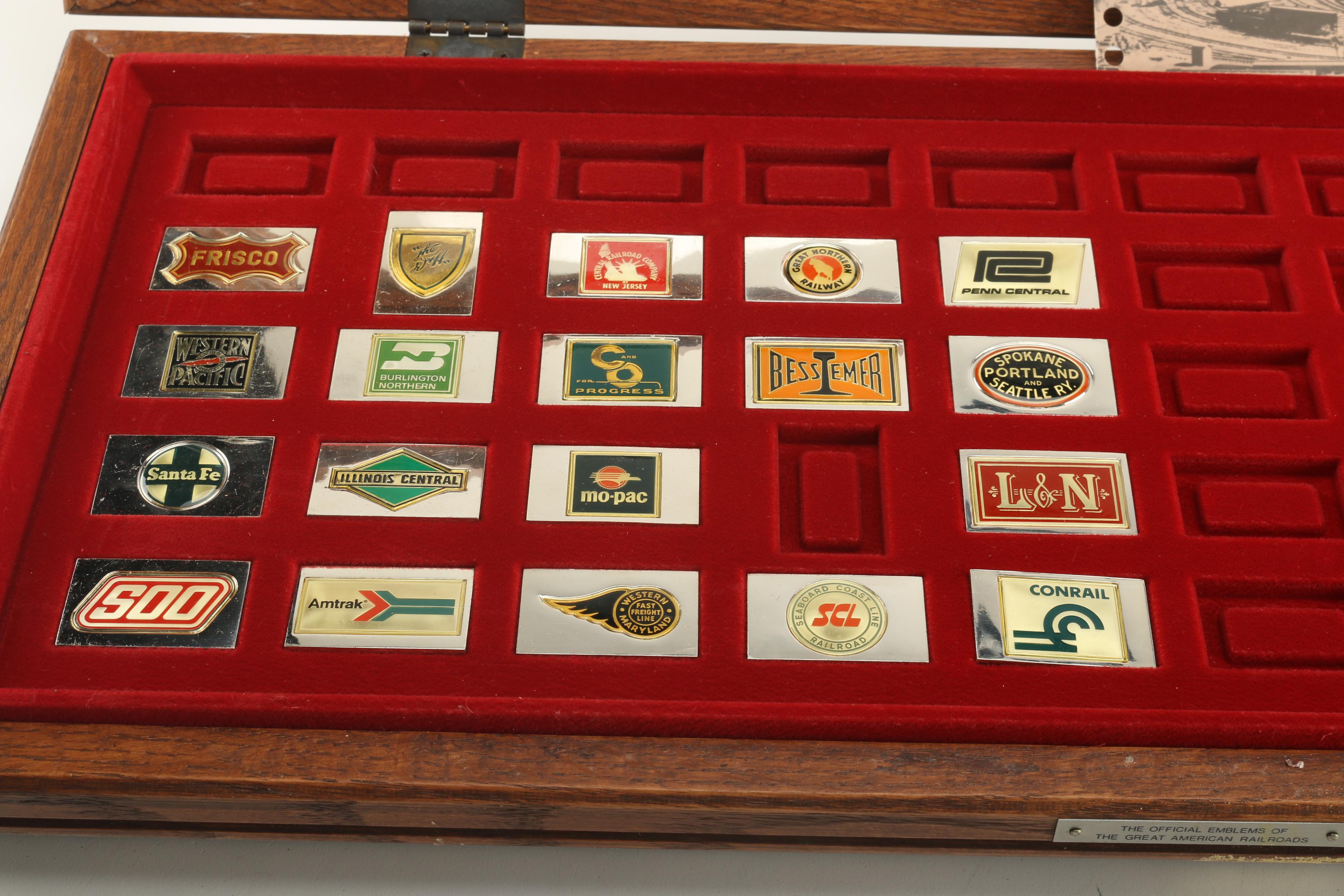 The Official Emblems of The Great American Railroads Display Case