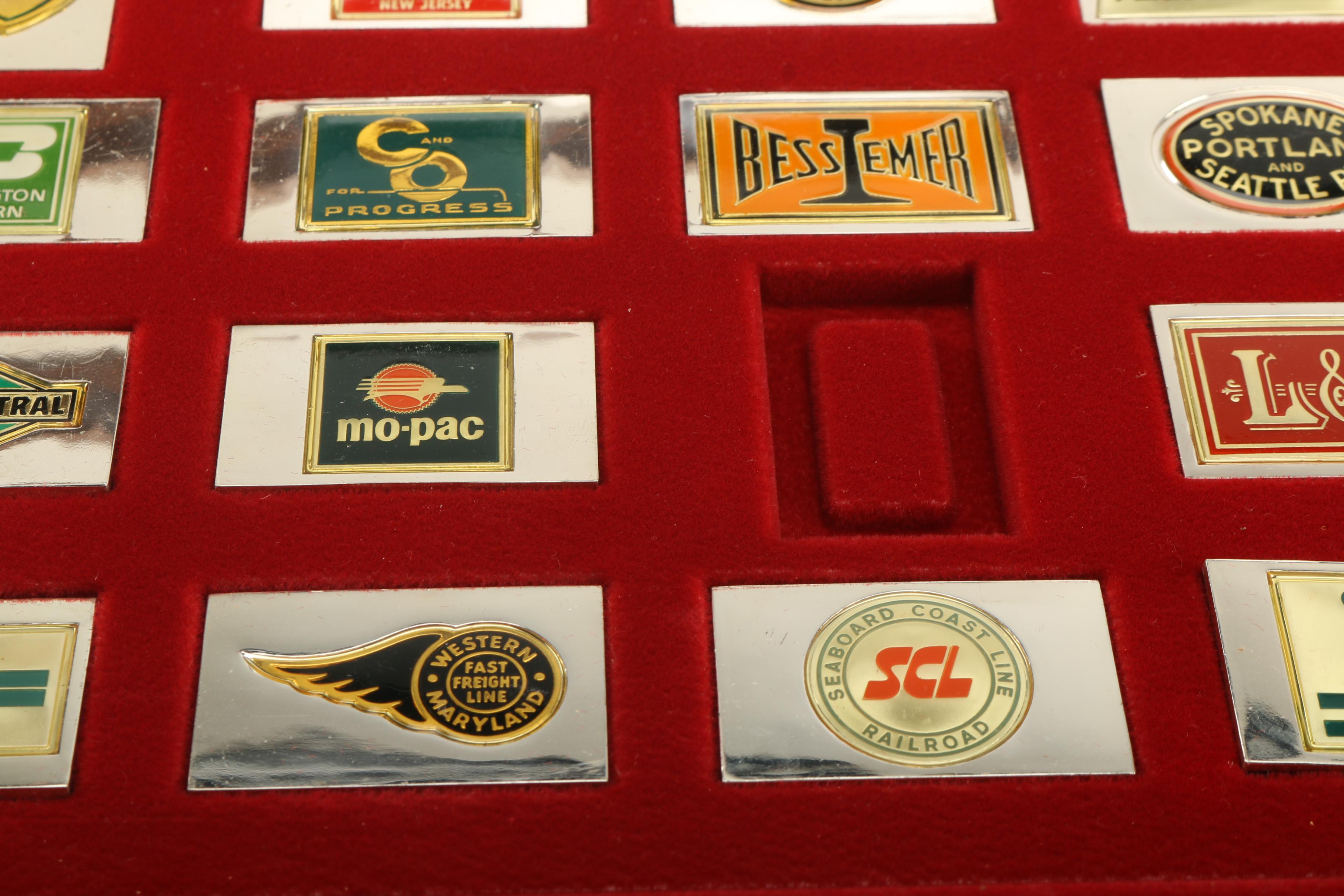 The Official Emblems of The Great American Railroads Display Case