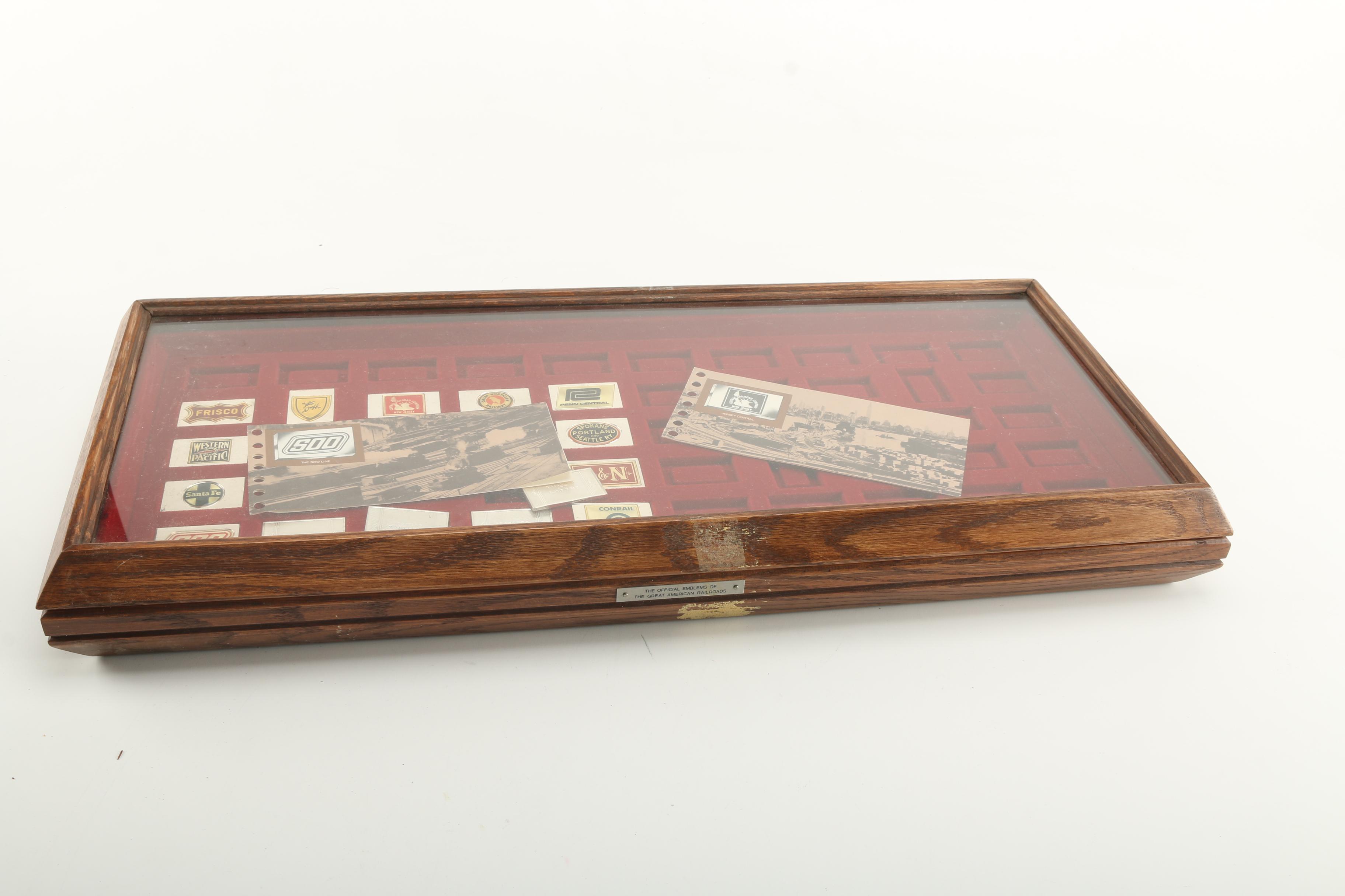 The Official Emblems of The Great American Railroads Display Case