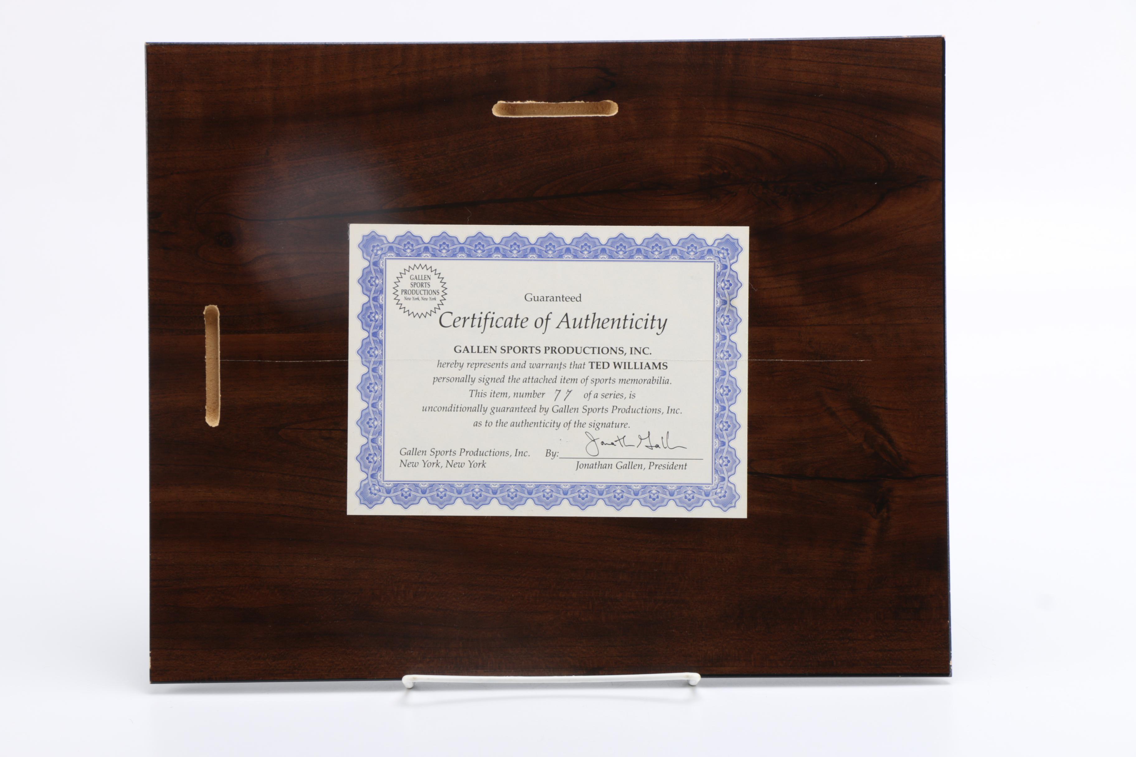 Ted Williams Signed Photograph