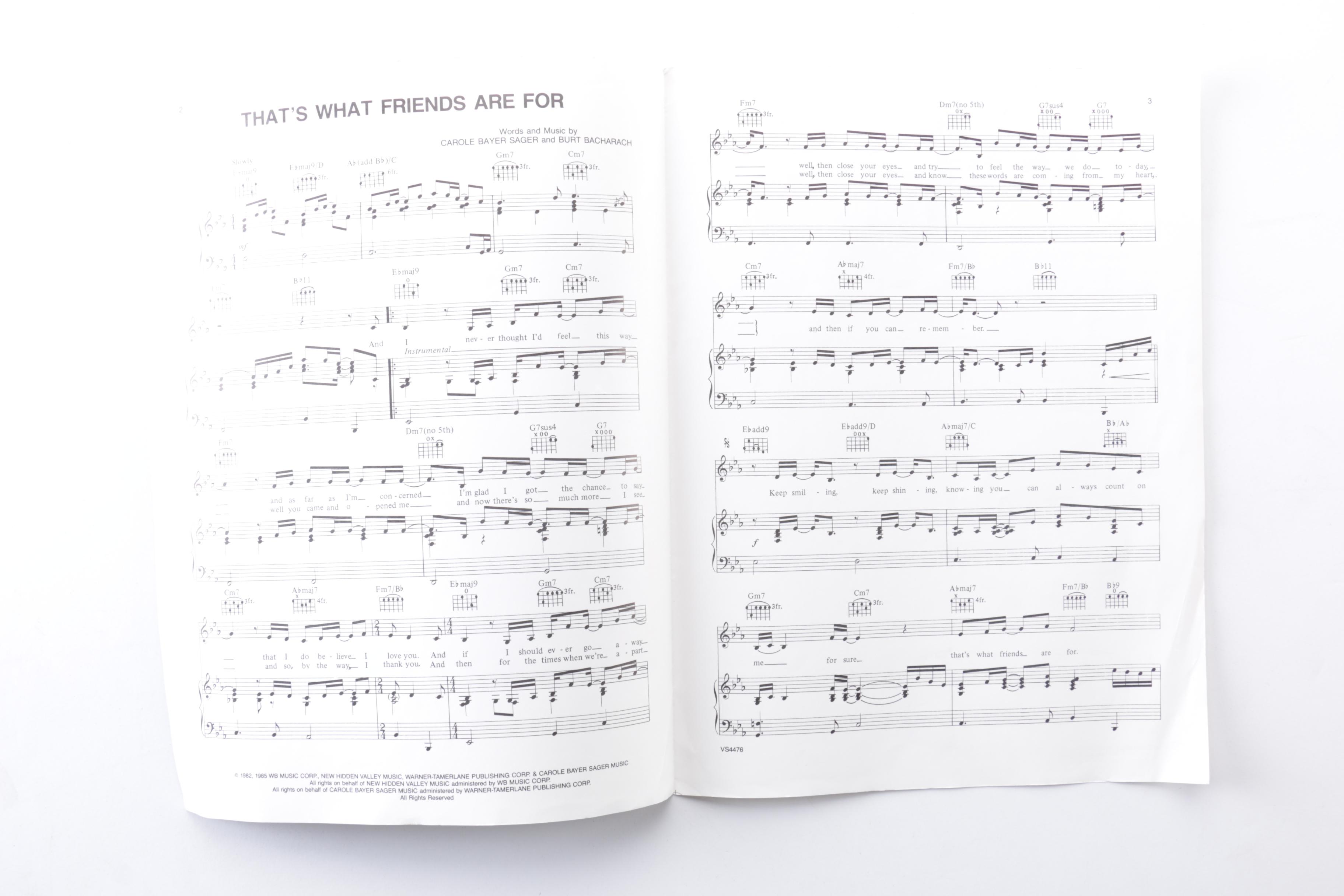 That's Dionne & Friends "Thats What Friends Are For"  Signed Music Booklets