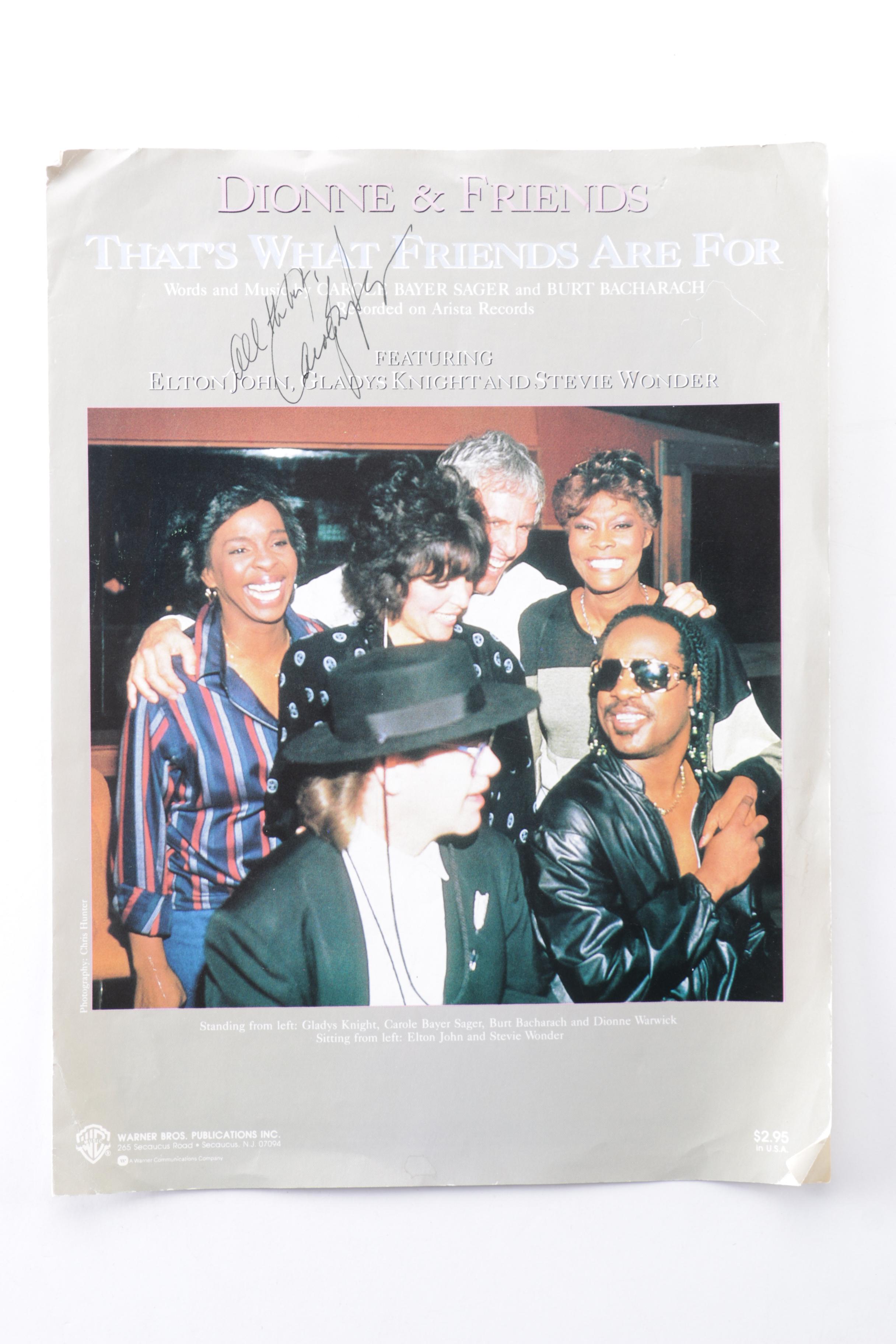 That's Dionne & Friends "Thats What Friends Are For"  Signed Music Booklets
