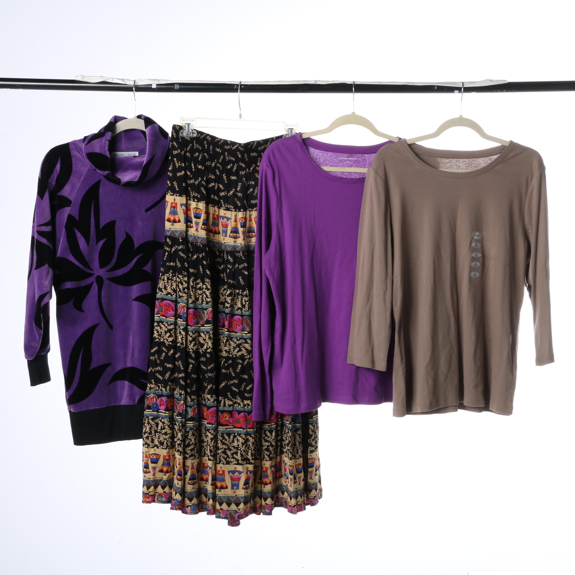 Collection of Women's Tops and Carole Little Skirt